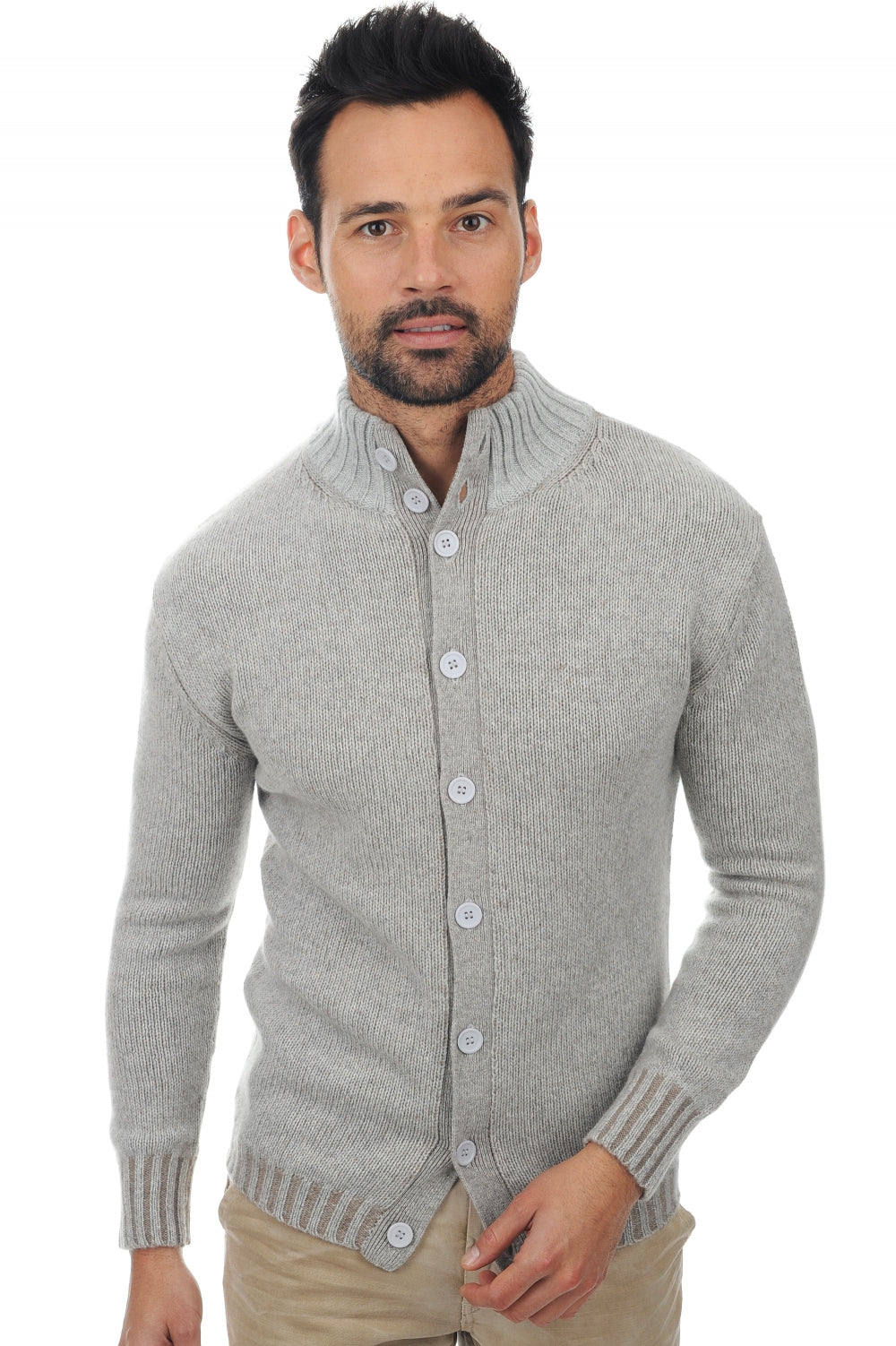 Jo Kaschmirpullover Herren - Flanell Chiné-Natural Brown Chiné - Mahogany