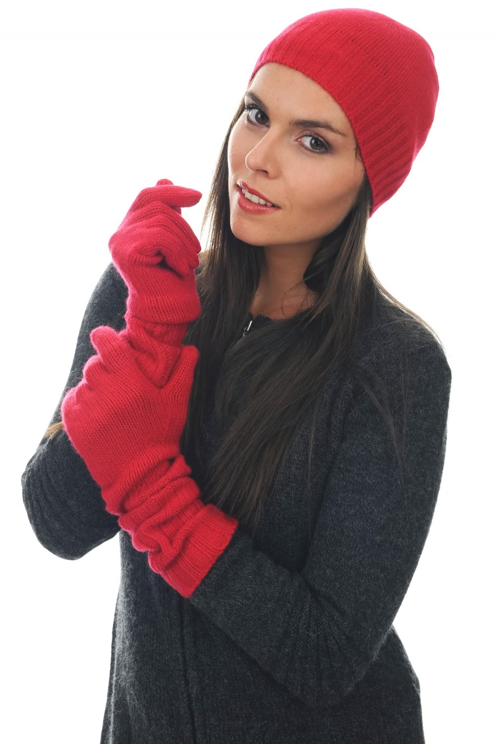 Tadam aus Kaschmir für Damen - samtrot - Mahogany