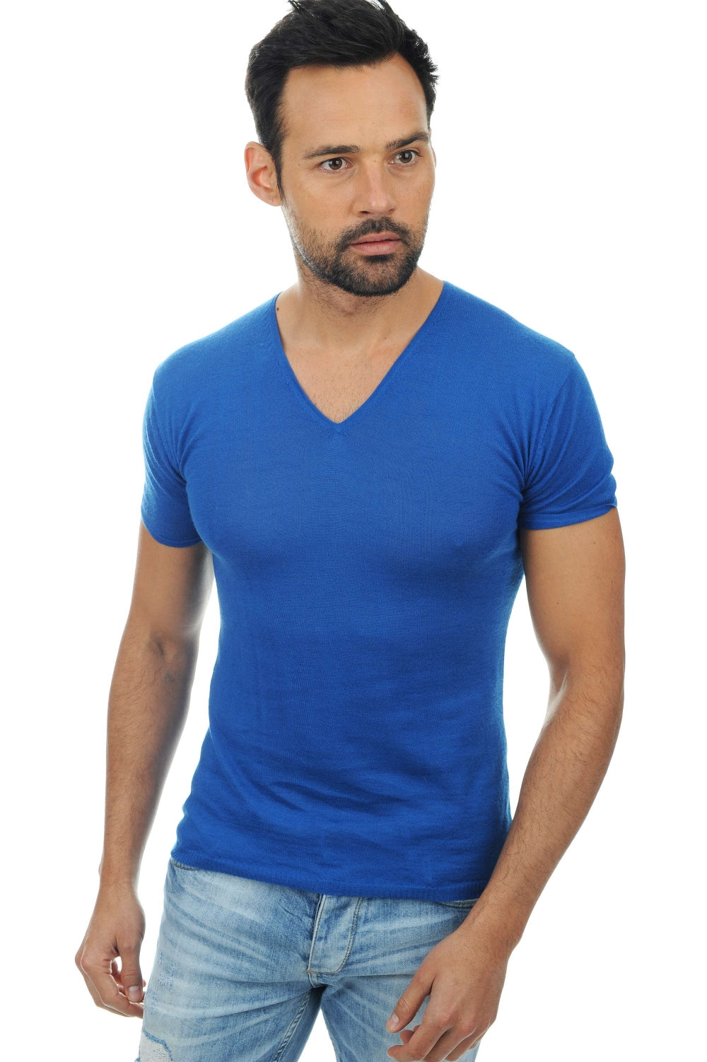 Nino aus Kaschmirduvet Herren - Santorini-Blau - Mahogany