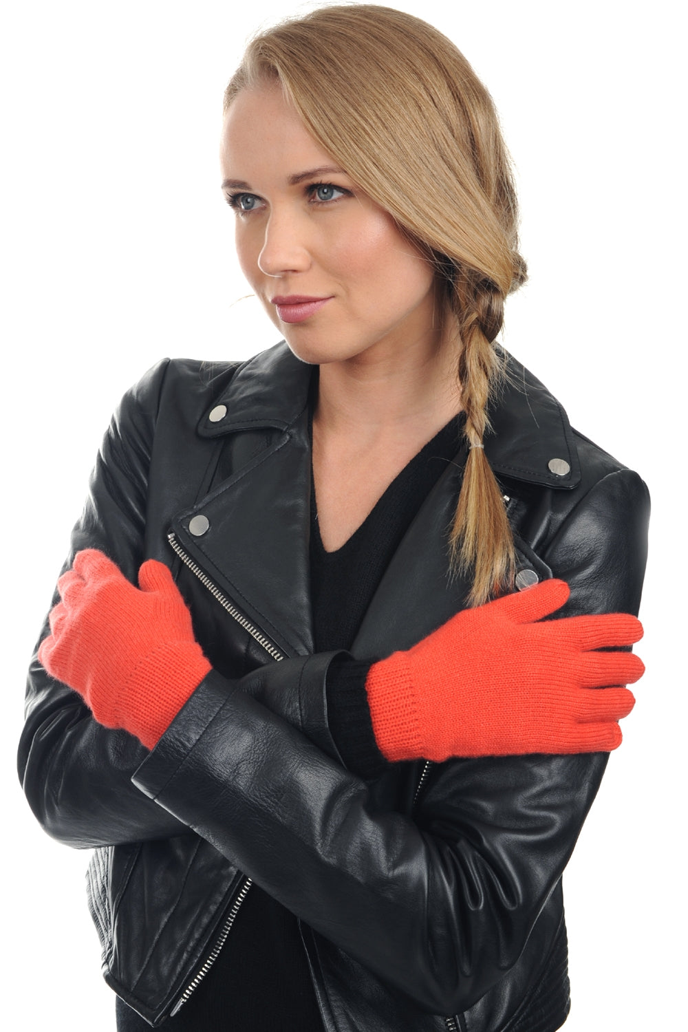 Manine aus Kaschmir für Damen - leuchtendes Koralle - Mahogany