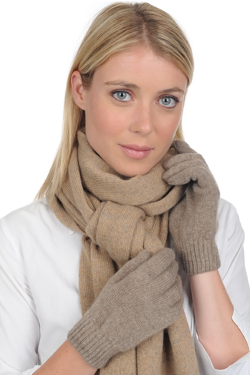 Manine aus Kaschmir für Damen - natural brown chiné - Mahogany