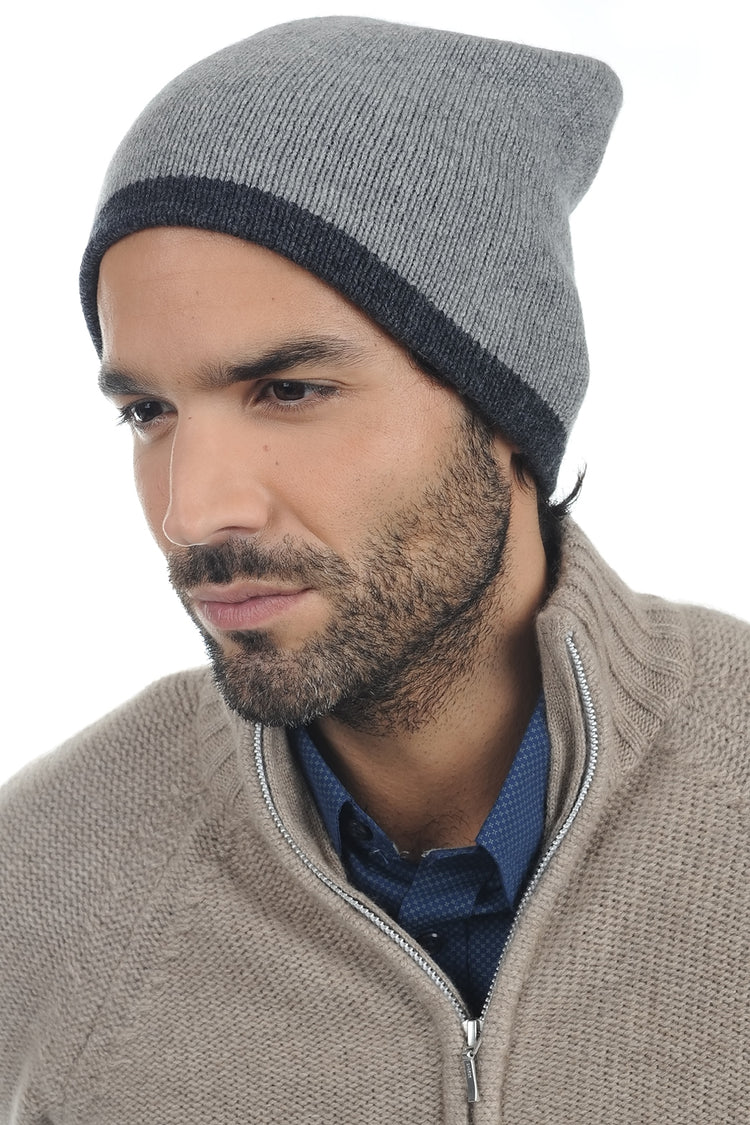Mütze aus Kaschmir, 100 % Kaschmir, Herren, grob / 6 Fäden und mehr, normales Strickbild, Mahogany