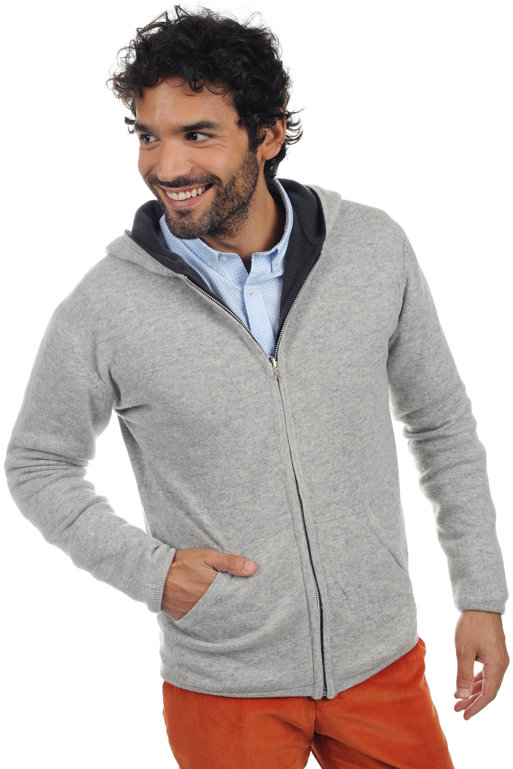 Carson en cachemire homme - Vue 2 - anthracite-flanelle chiné - Mahogany
