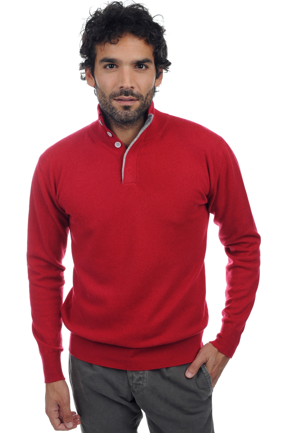Gauvain Kaschmirpullover Herren - Samtrot-Flanell meliert - Mahogany