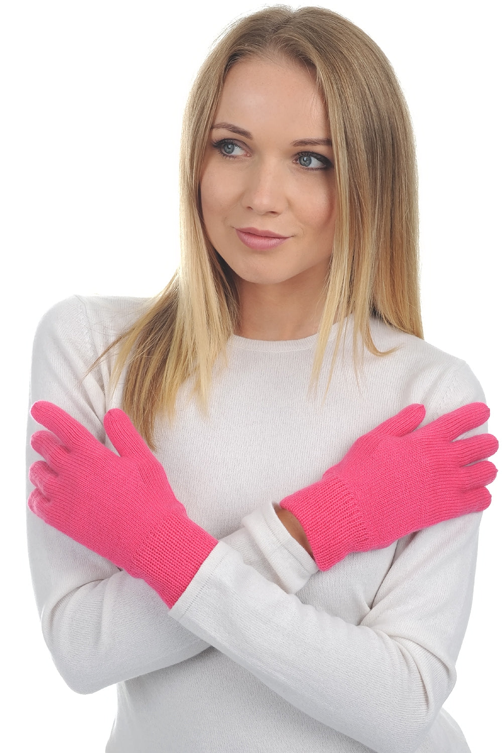 Manine aus Kaschmir für Damen - rose shocking - Mahogany