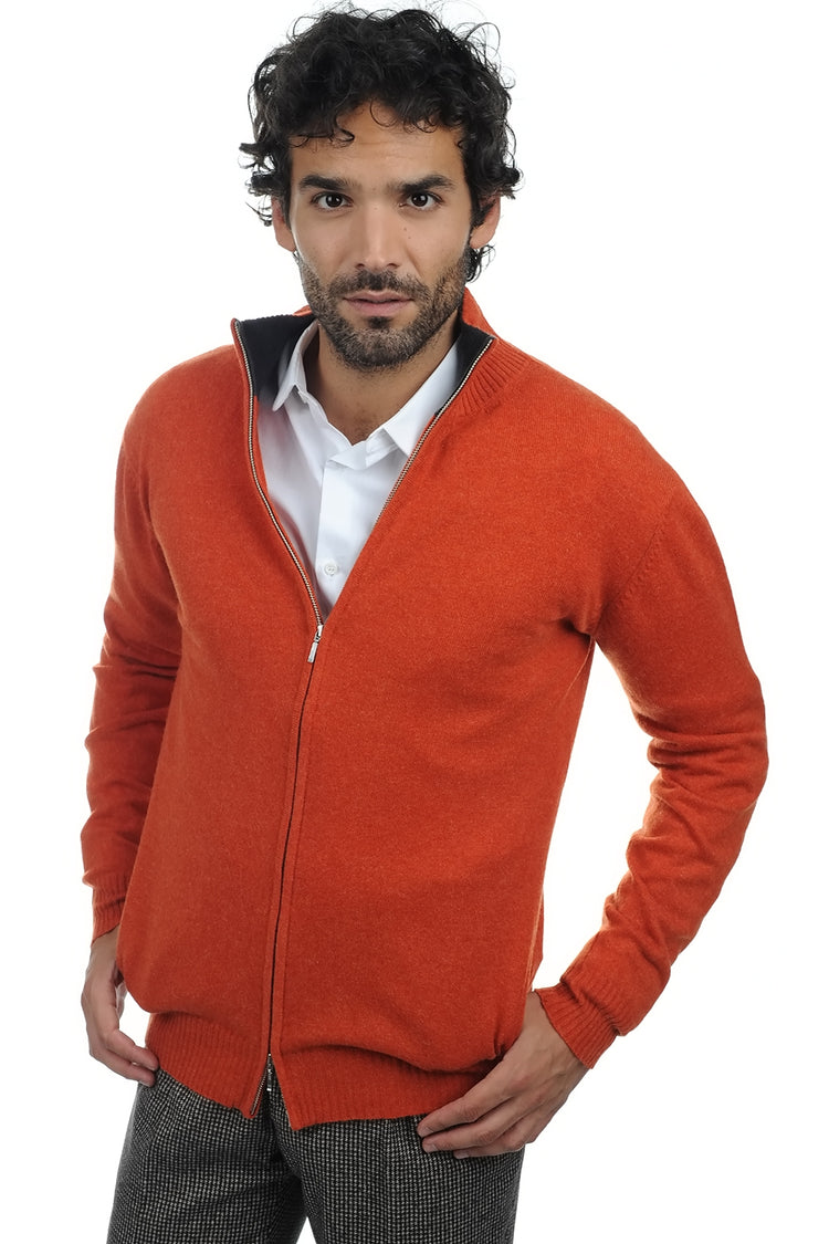 Ronald aus Kaschmir für Herren - paprika-anthracite - Mahogany