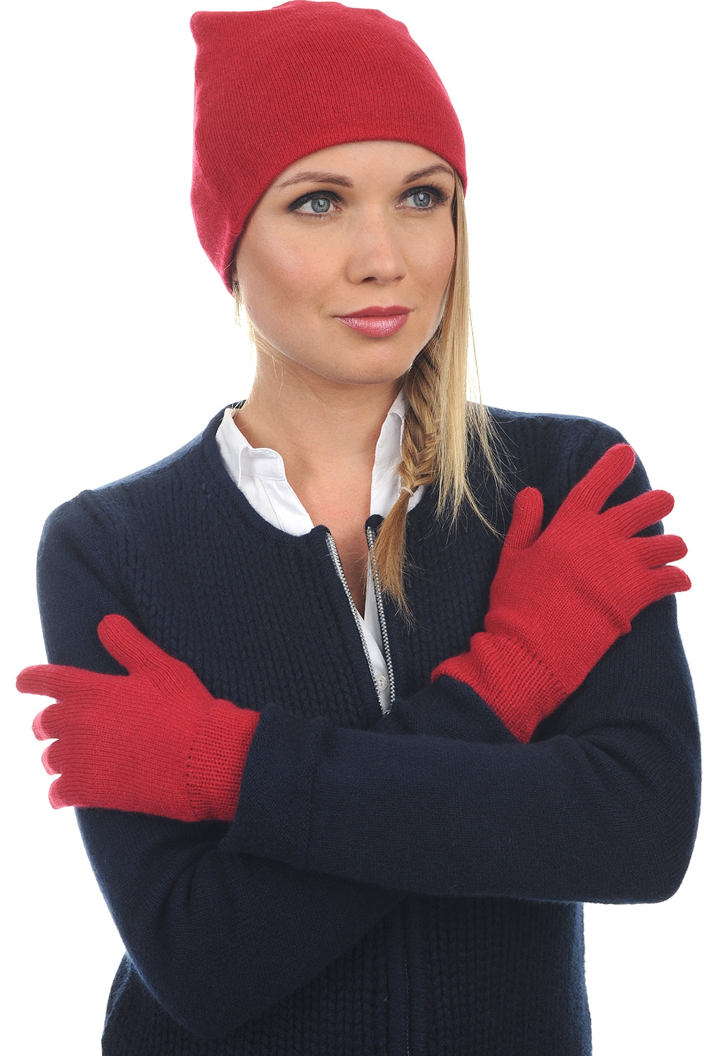 Manine aus Kaschmir für Damen - samtrot - Mahogany