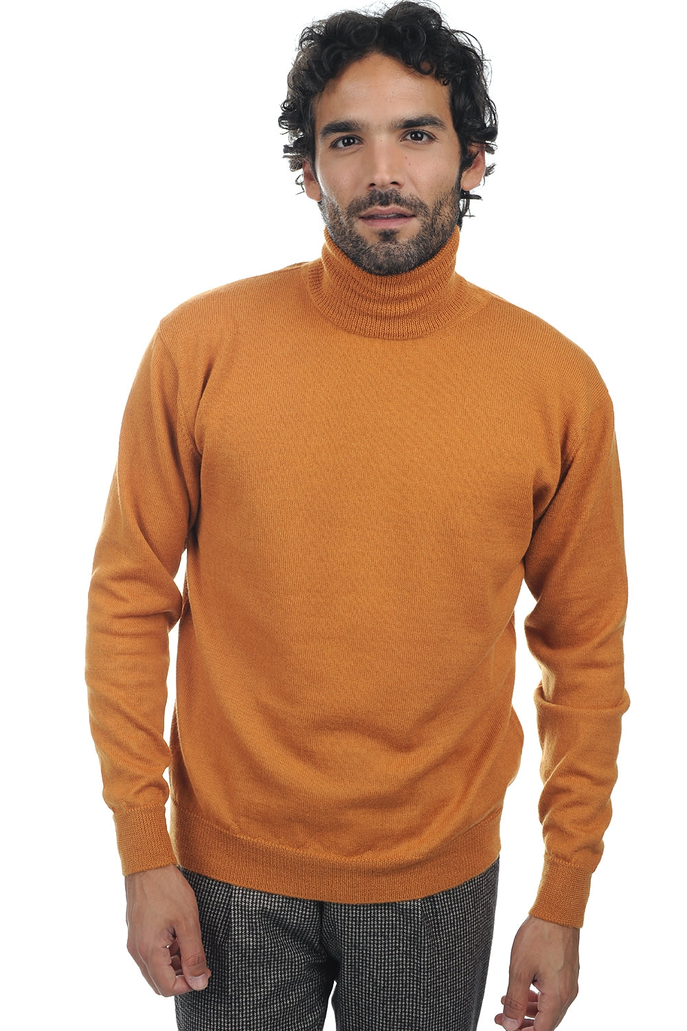 Edgar-Alpaga aus Baby-Alpaka für Herren - Safran - Mahogany