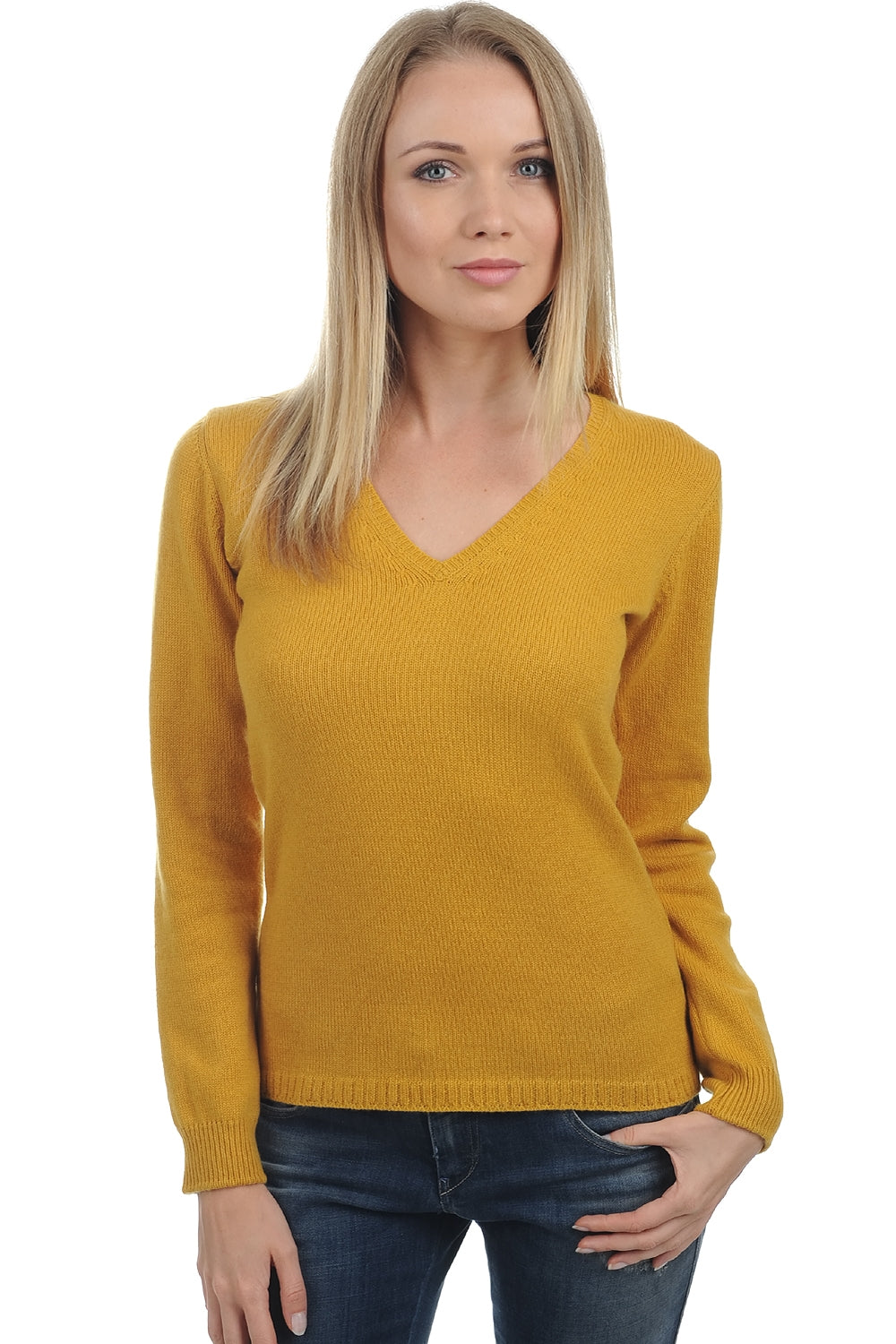 Erine 4F aus Kaschmir für Damen - Senfgelb - Mahogany