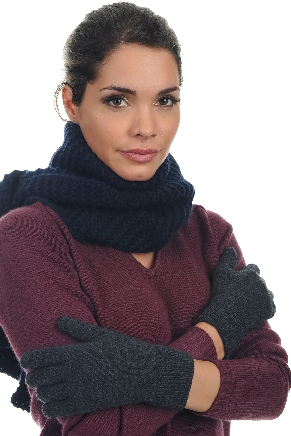 Handschuh aus Kaschmir, 100 % Kaschmir, Damen, fein, , Mahogany