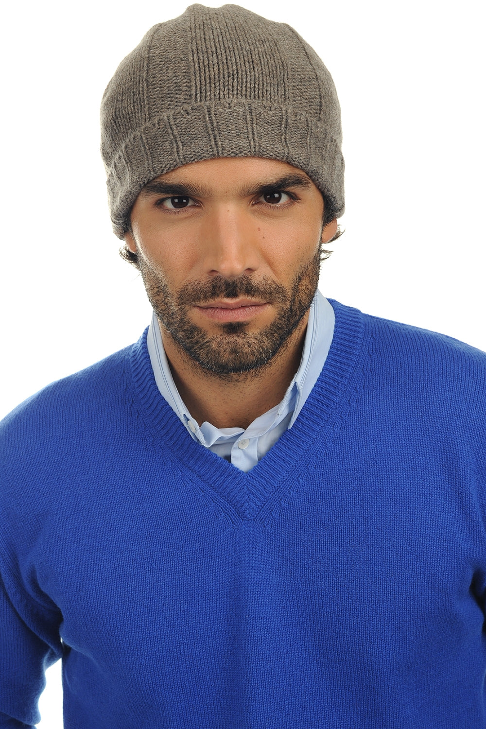 Ted Kaschmirpullover Herren - meliertes Marmottenbraun - Mahogany
