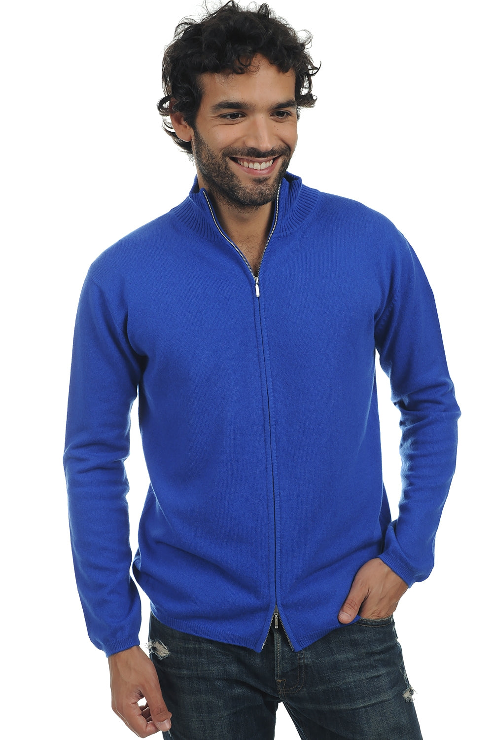 Elton aus Kaschmir Herren - Lapislazuli-Blau - Mahogany