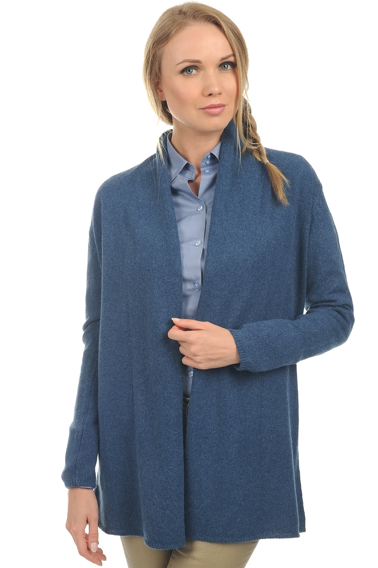 Jacke aus Yak, 100 % Yak, Damen, ohne Kragen, gerader Schnitt, lange Ärmel, normal / 2- und 4-fädig, normales Strickwerk, Mahogany