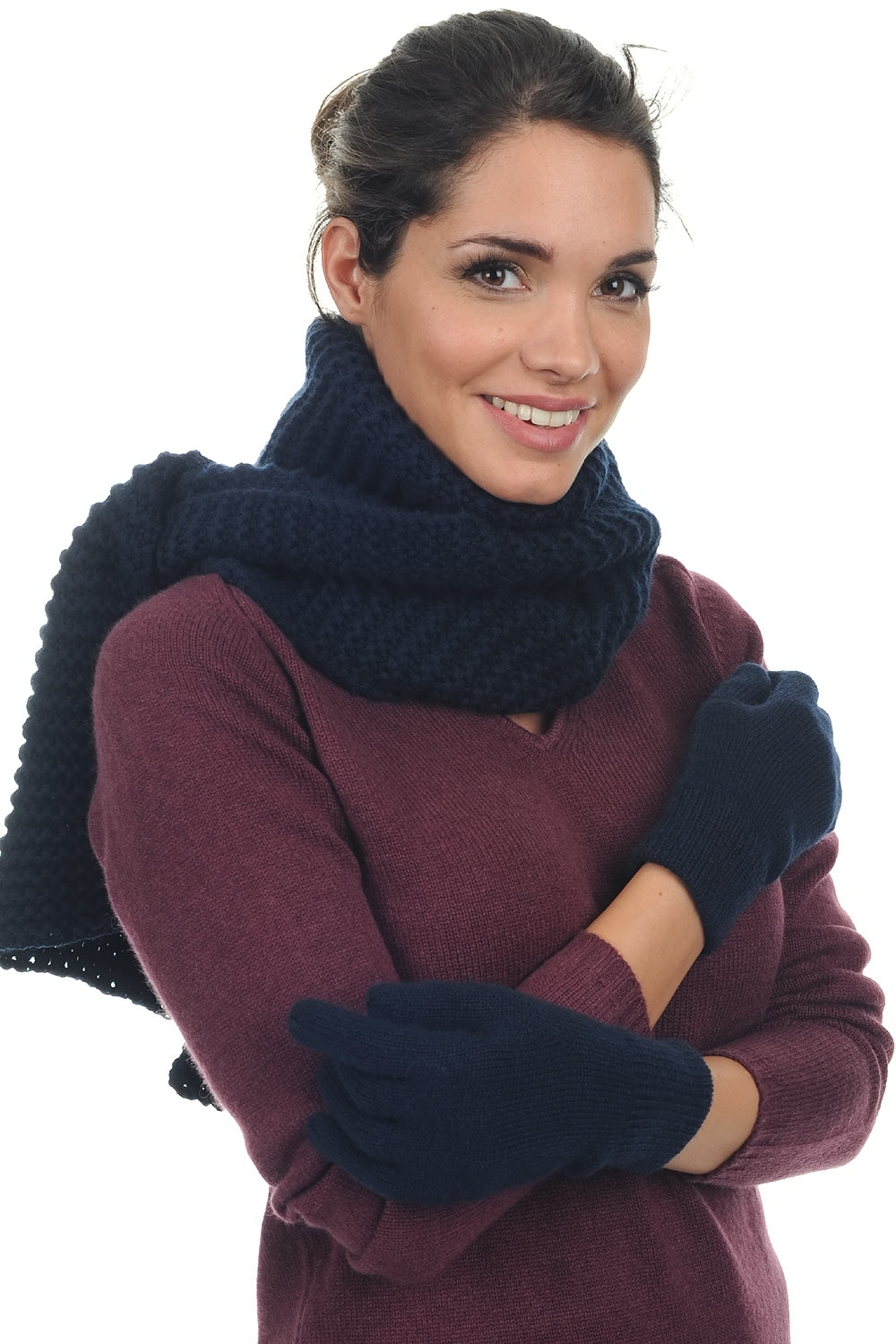 Manine aus Kaschmir für Damen - dunkelblau - Mahogany