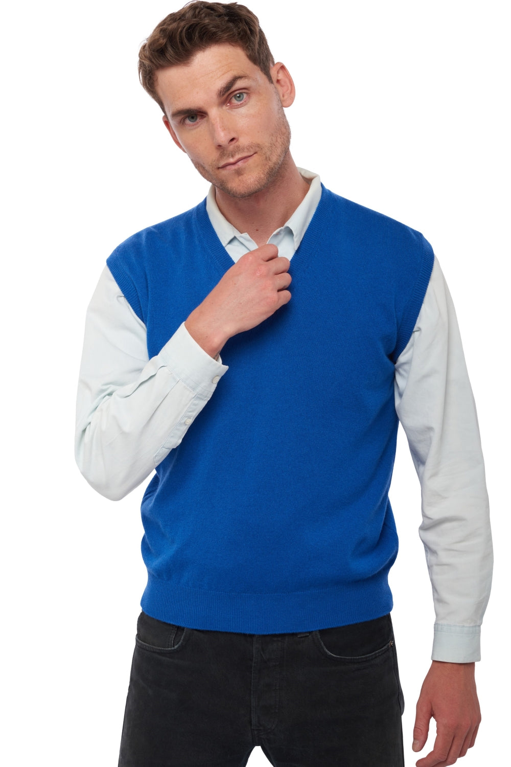 Balthazar aus Kaschmir für Herren - bleu lapis - Mahogany