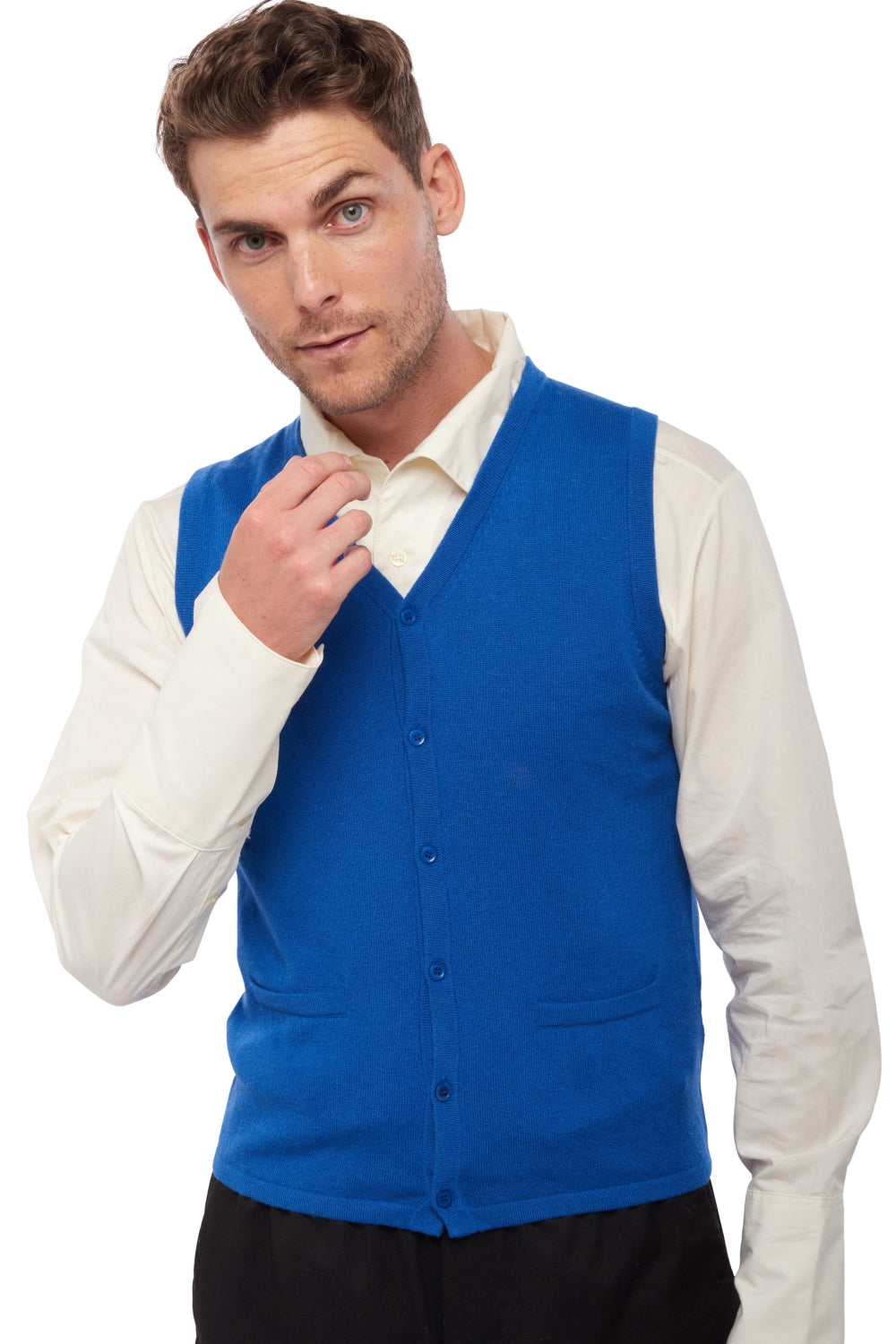Basile Kaschmirpullover Herren - bleu lapis - Mahogany