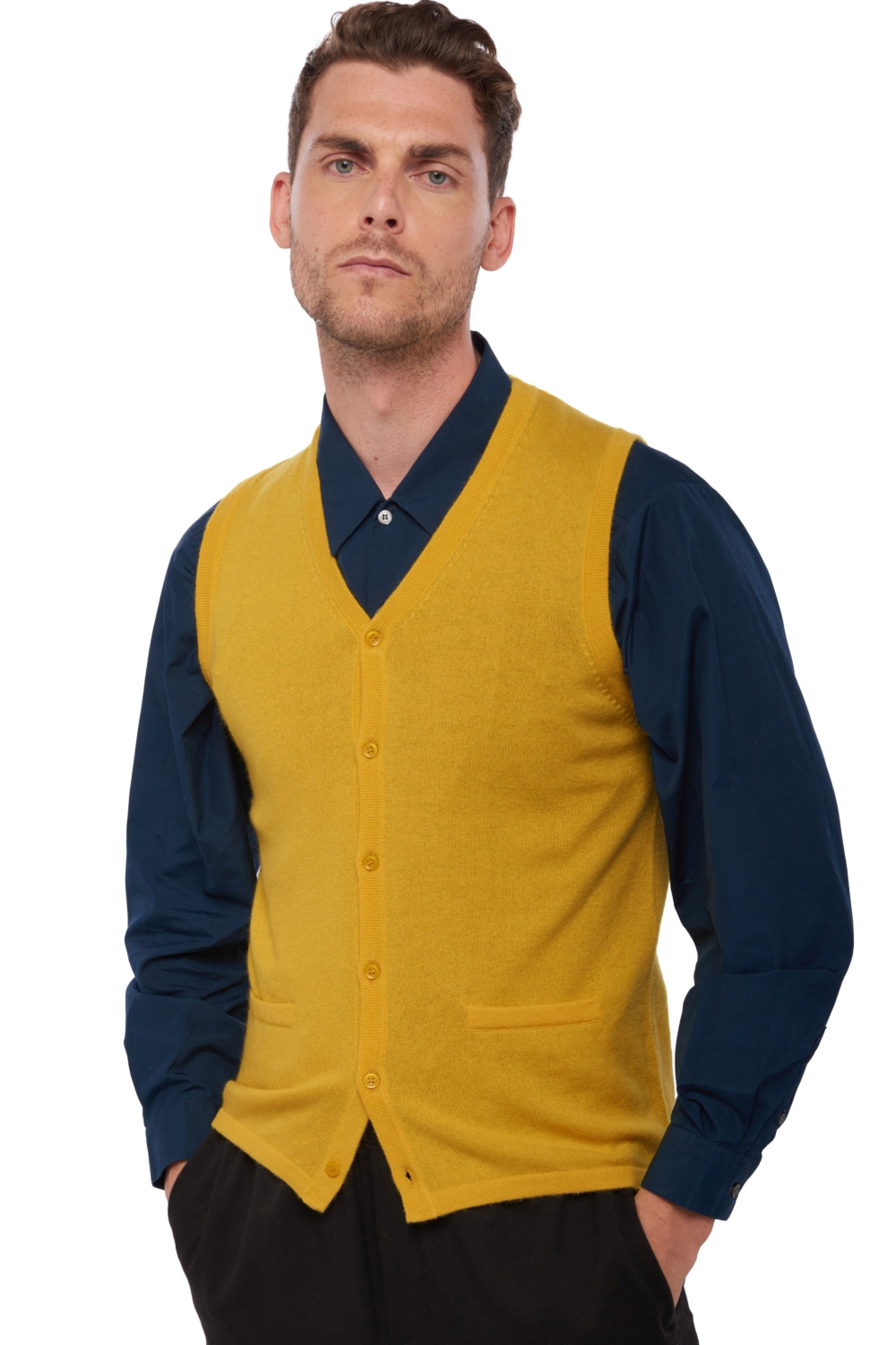 Basile Kaschmirpullover Herren - moutarde - Mahogany