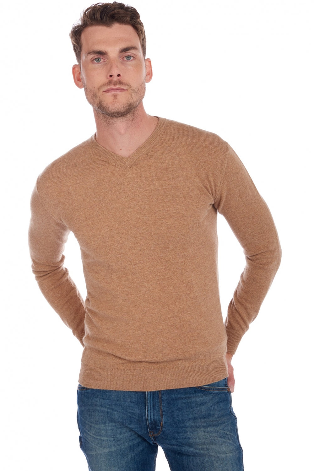 Maddox aus Kaschmir für Herren - camel meliert - Mahogany