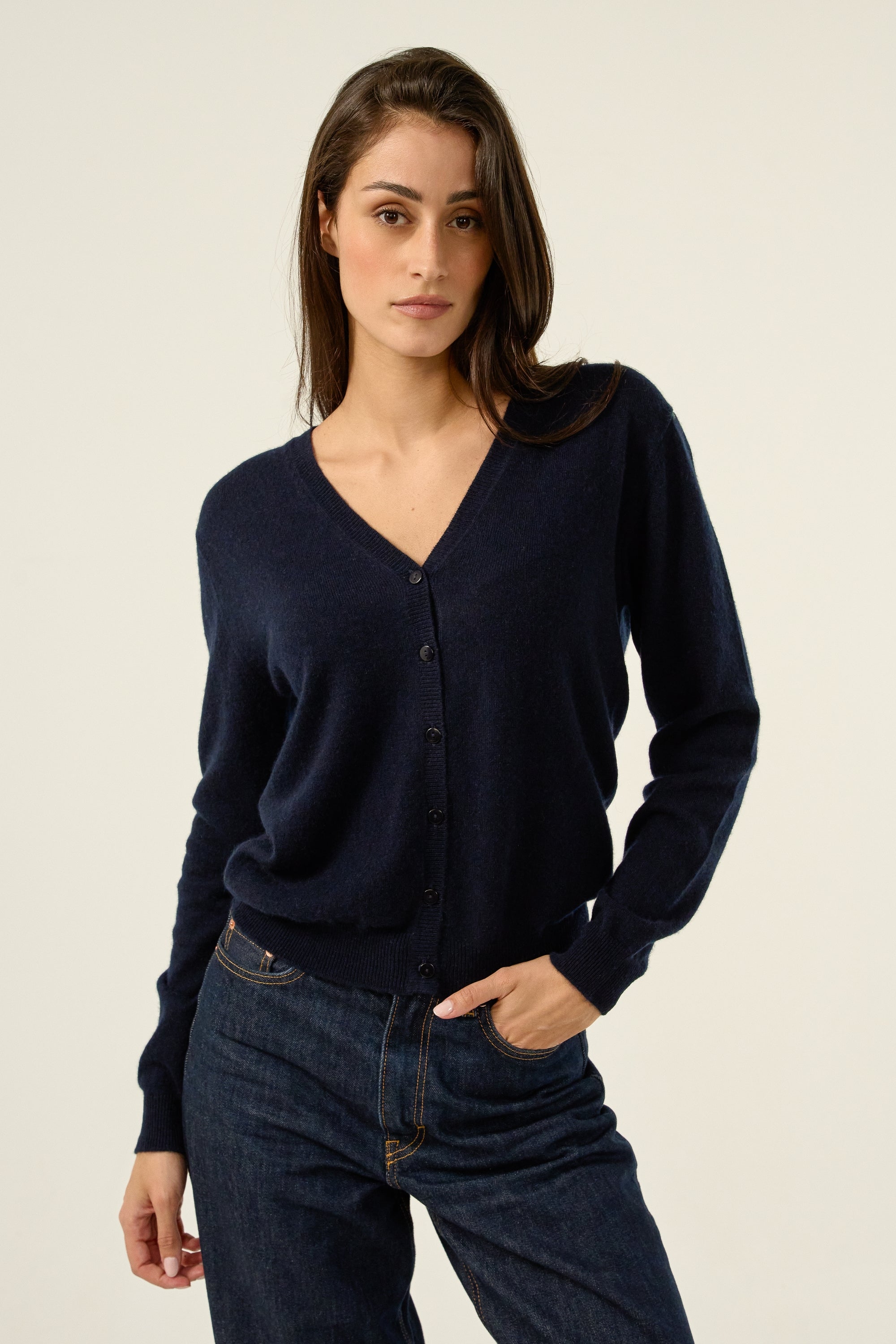 Taline Kaschmirpullover Damen - marine foncé - Mahogany