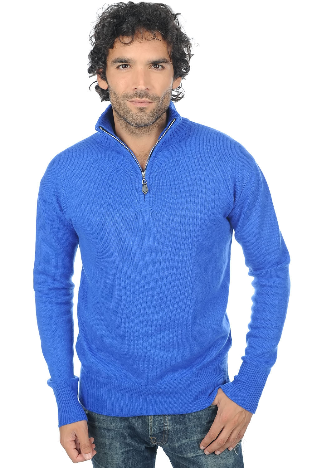 Donovan Kaschmirpullover Herren - Lapislazuliblau - Mahogany