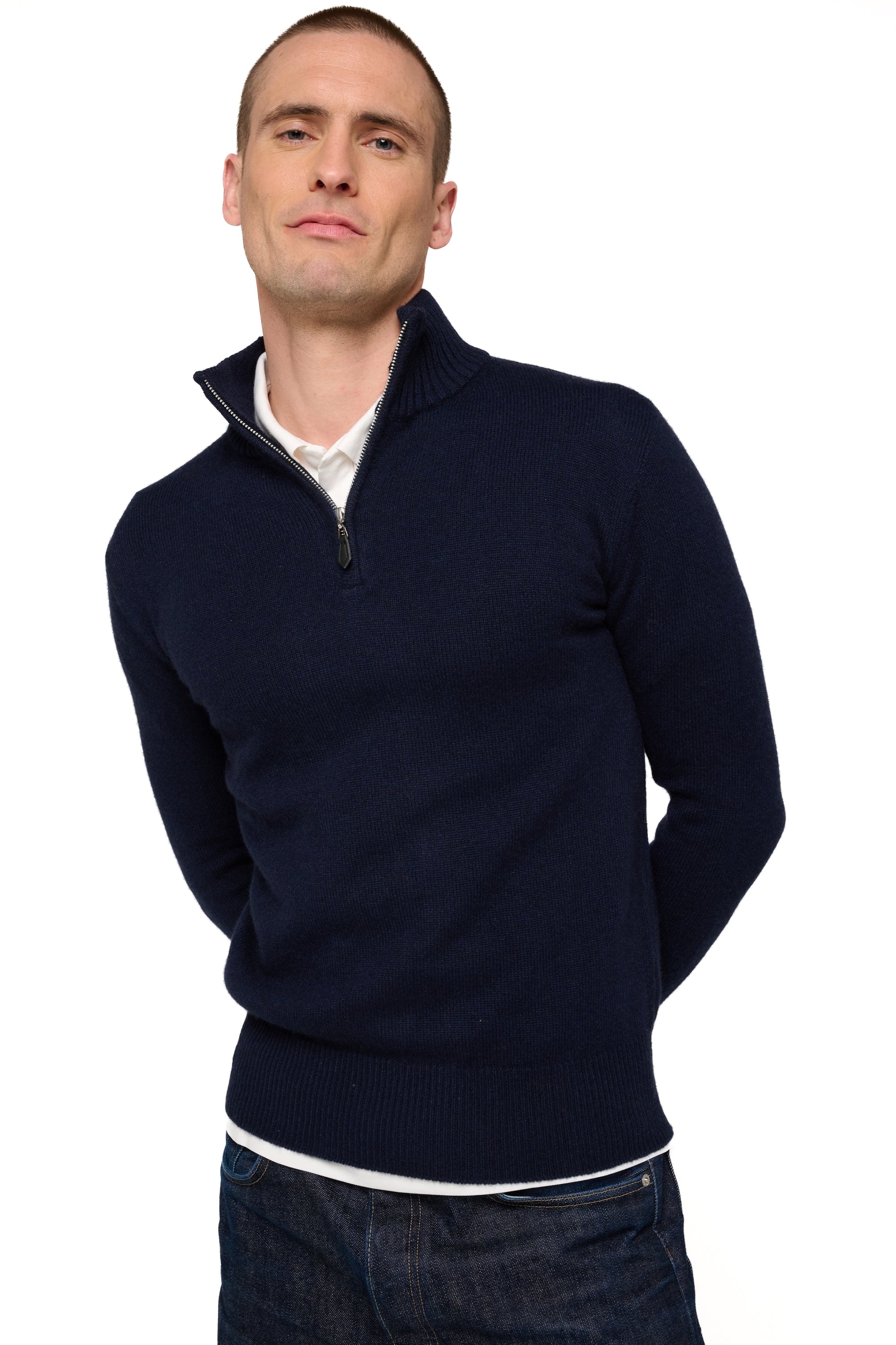 Donovan Kaschmirpullover Herren - Dunkelmarineblau - Mahogany