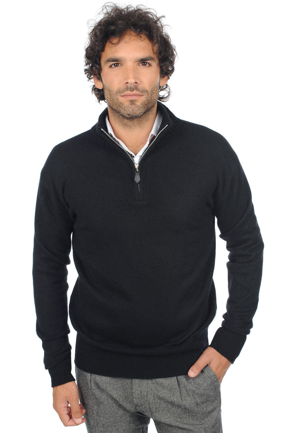 Donovan Kaschmirpullover Herren - schwarz - Mahogany