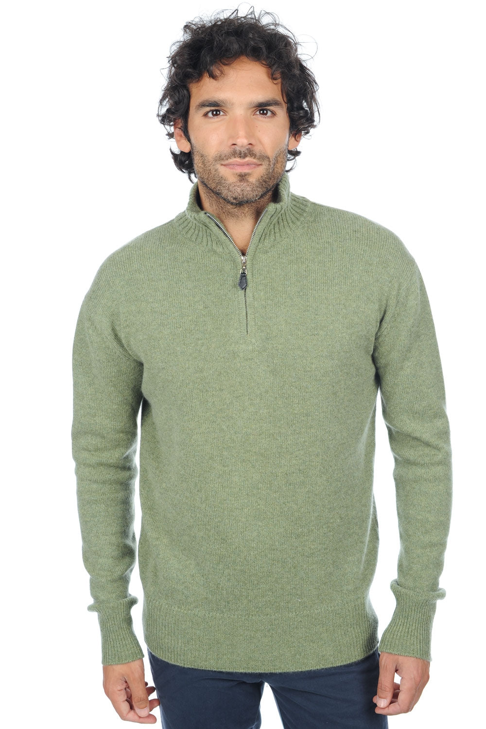 Donovan Kaschmirpullover Herren - meliertes Grün - Mahogany