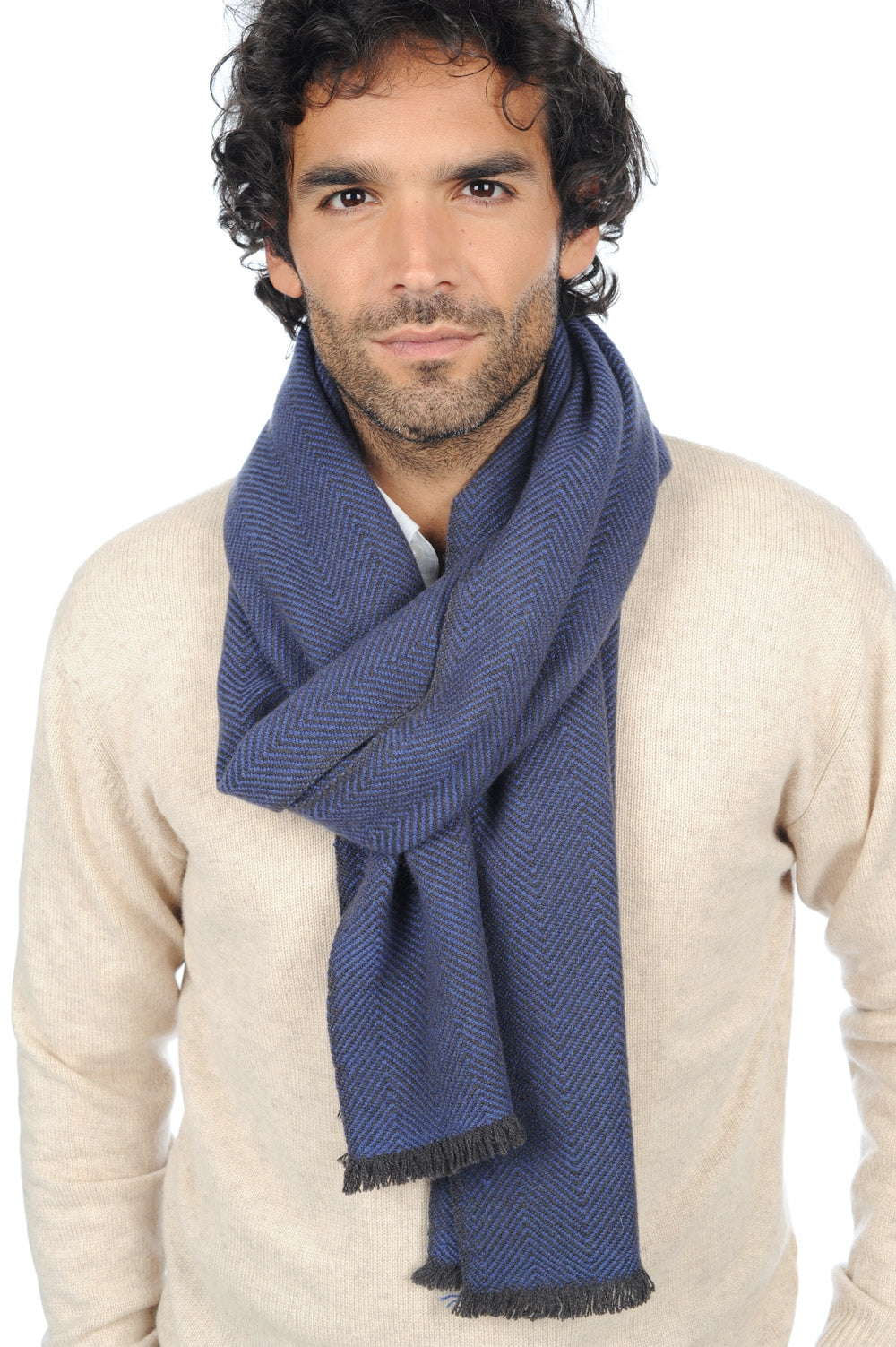 Orage aus Kaschmir unisex - Anthrazit-Bleu Mâle - Mahogany