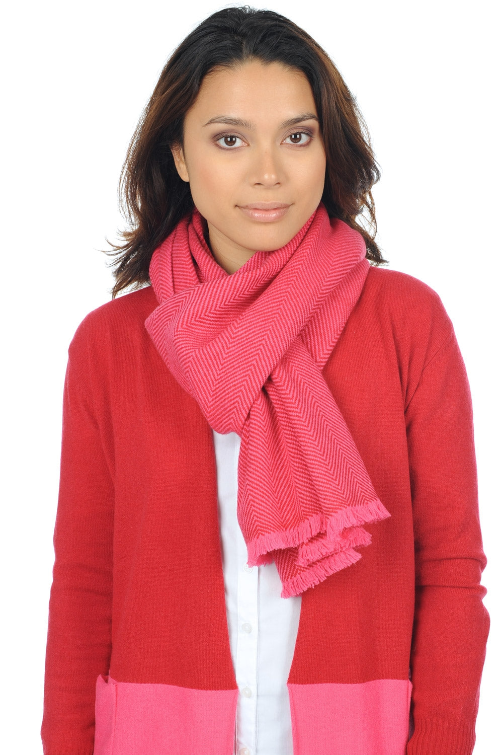 Orage aus Kaschmir unisex - Shocking-Pink-Samtrot - Mahogany