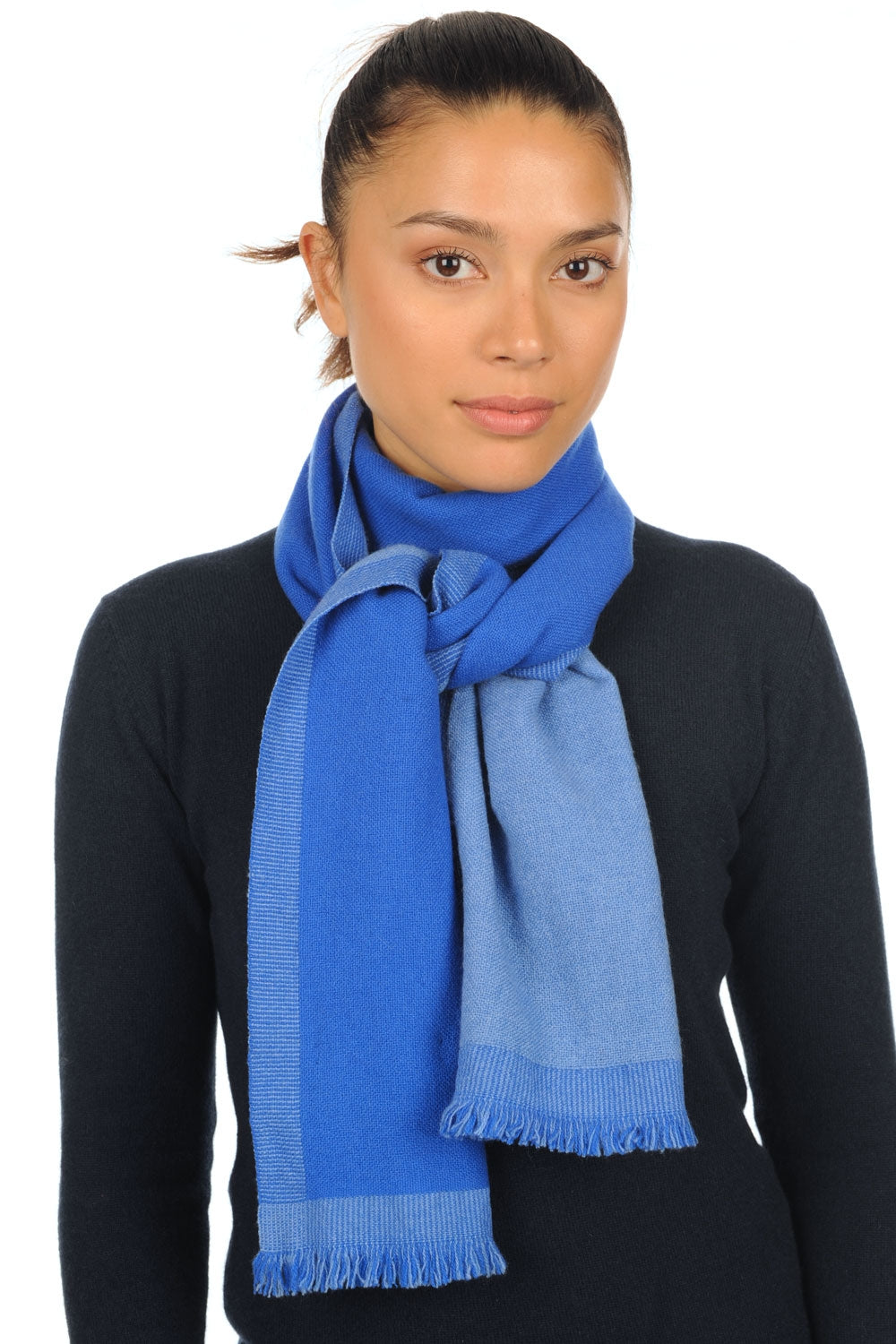 Tonnerre aus Kaschmir unisex - Lapislazuliblau-meliertes Blau - Mahogany