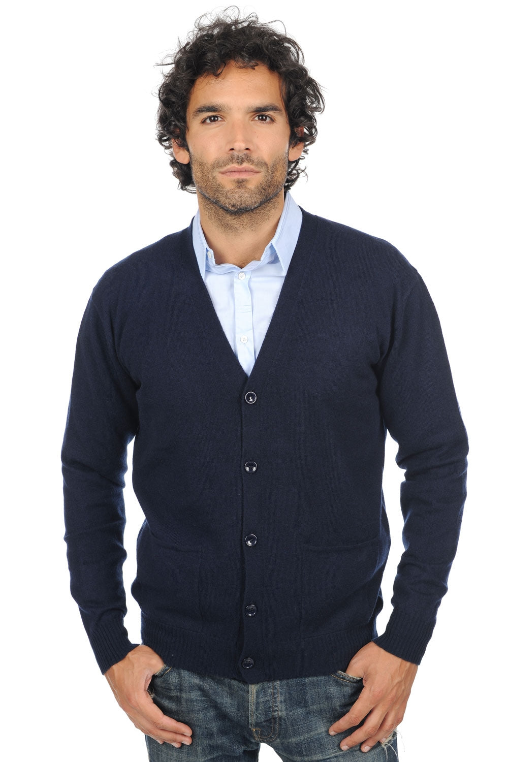 Yoni Kaschmirpullover Herren - dunkelmarineblau - Mahogany