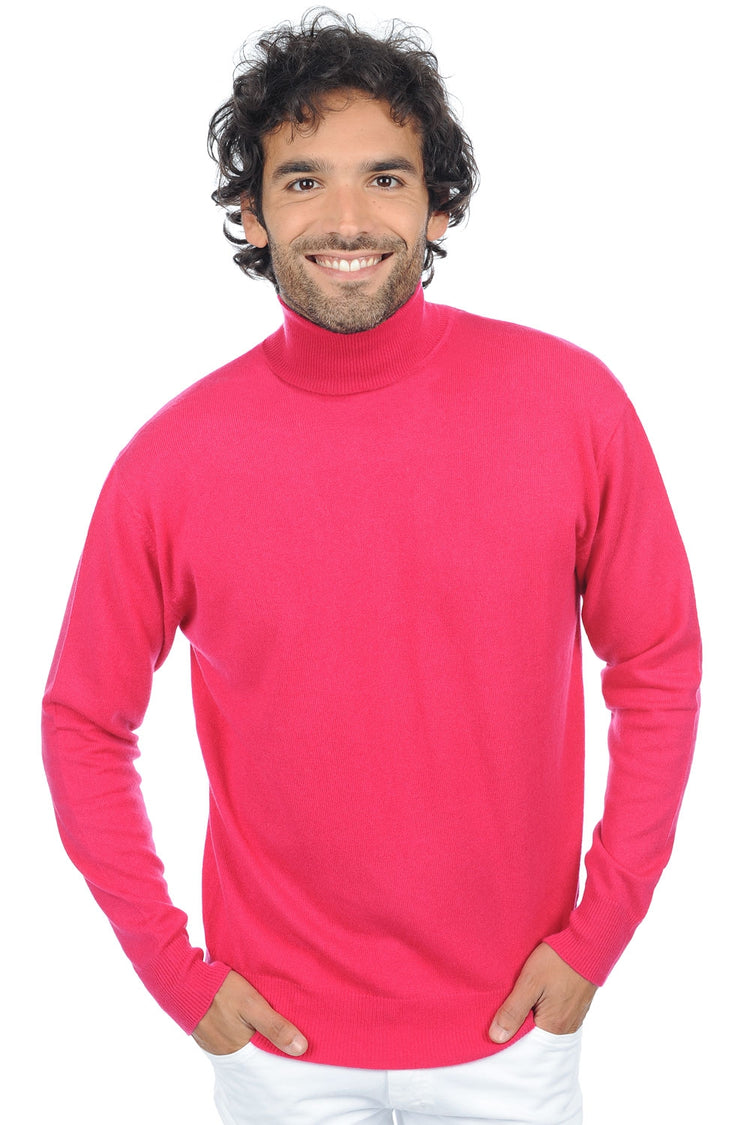 Pullover aus Kaschmir, 100 % Kaschmir, Herren, Rollkragen, gerade Schnittform, lange Ärmel, fein, , Mahogany
