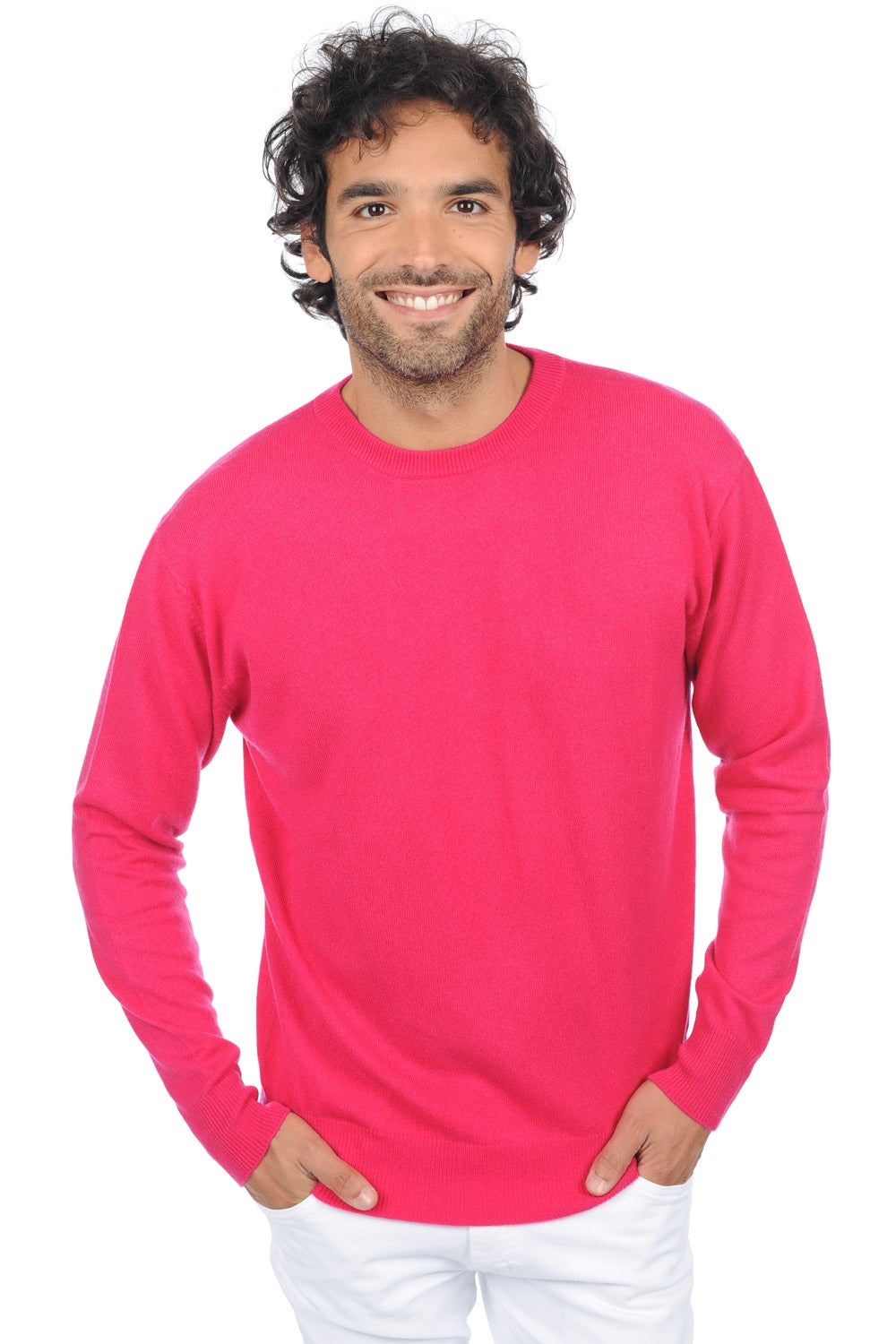 Pullover aus Kaschmir, 100 % Kaschmir, Herren, Rundhalsausschnitt, gerade Schnittform, lange Ärmel, fein, , Mahogany