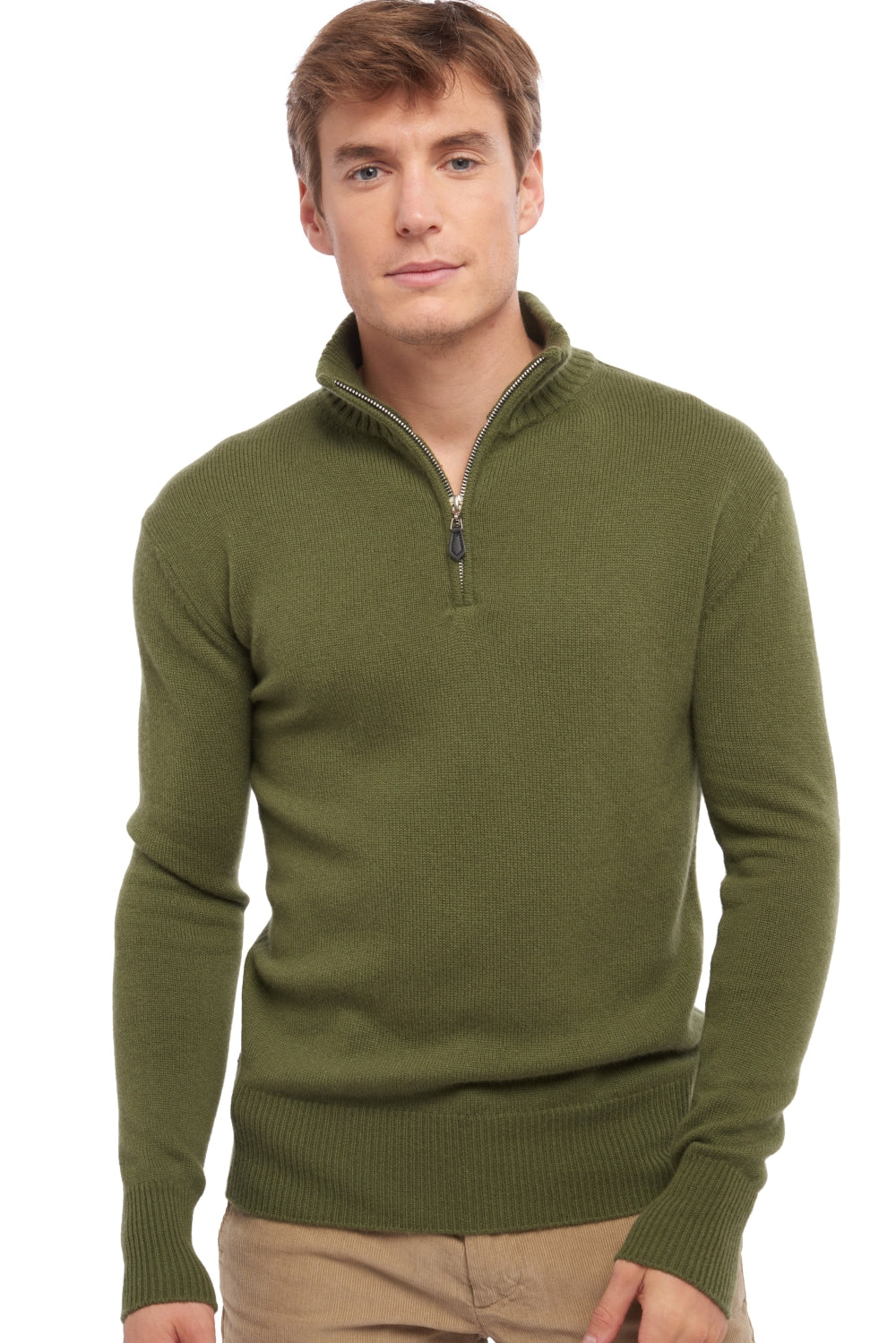 Donovan Kaschmirpullover Herren - Khaki - Mahogany