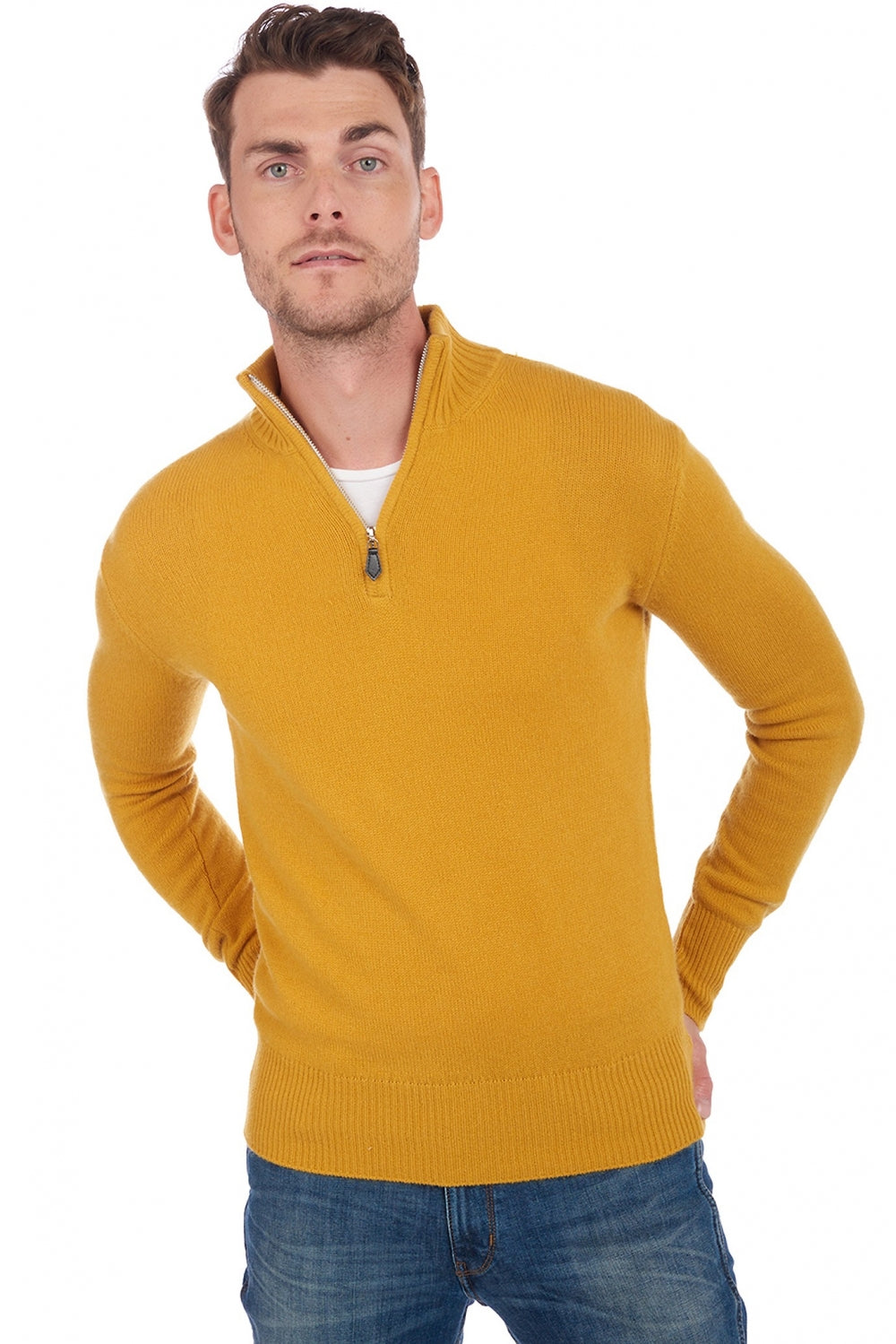 Donovan Kaschmirpullover Herren - senf - Mahogany