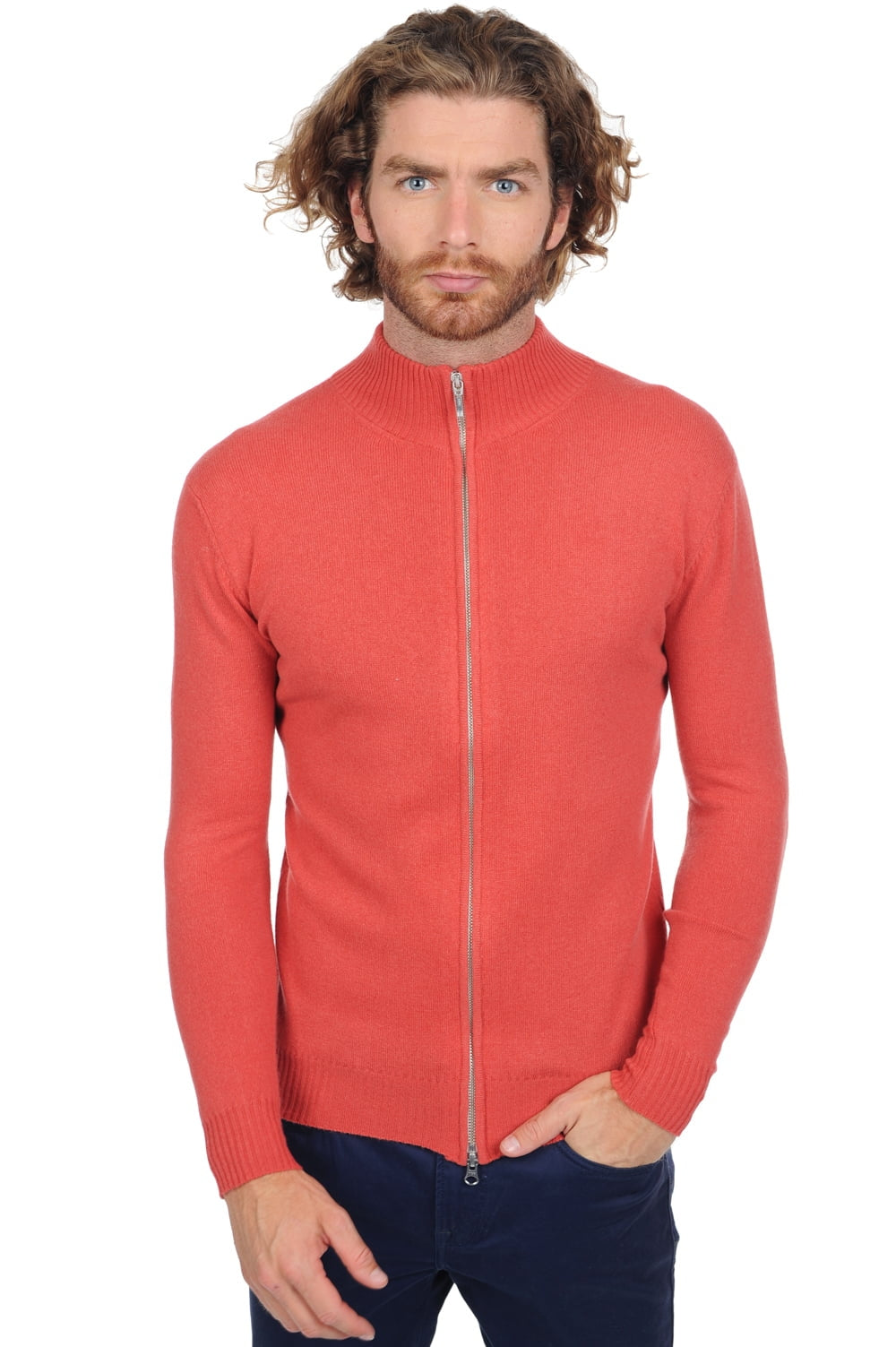 Thobias aus Kaschmir für Herren - quite coral - Mahogany