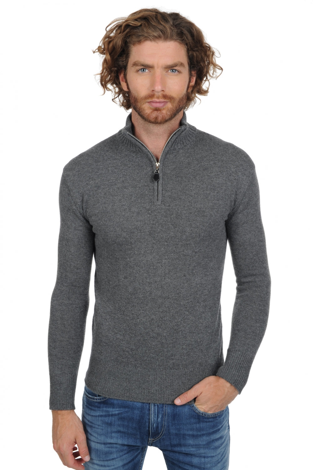 Donovan Premium Kaschmirpullover Herren - premium graphite - Mahogany