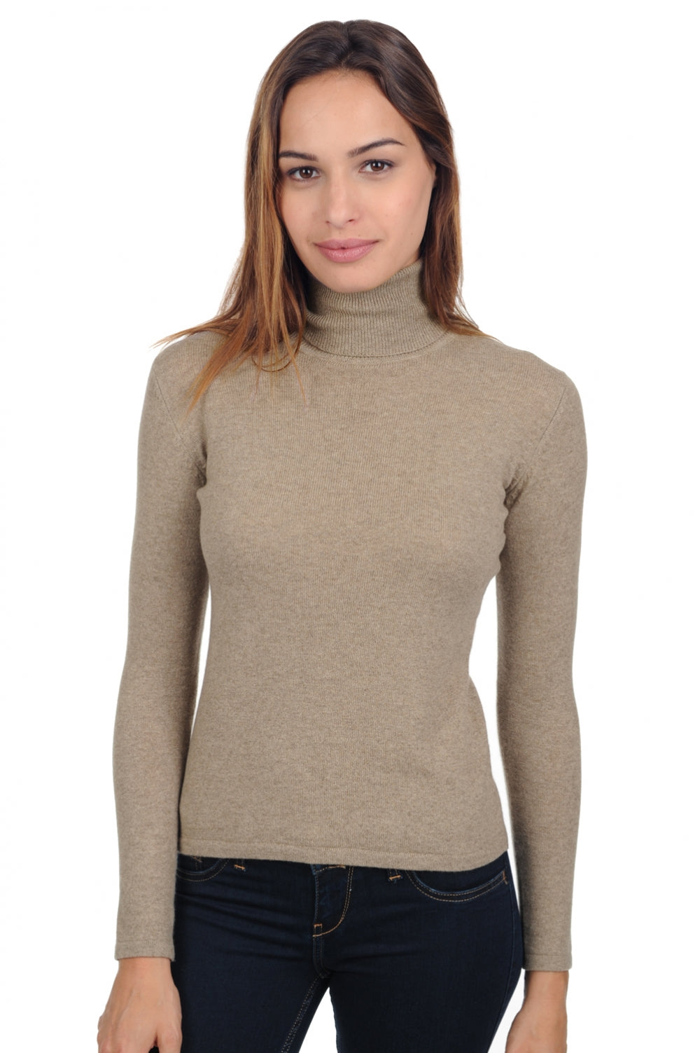 Jade Premium Kaschmirpullover Damen - dolma natural - Mahogany