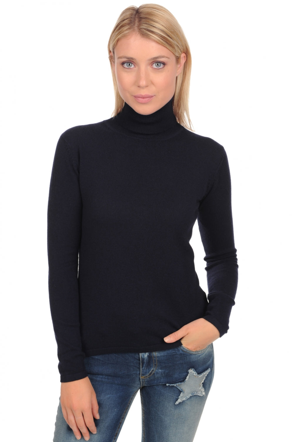 Jade Premium Kaschmirpullover Damen - premium navy - Mahogany