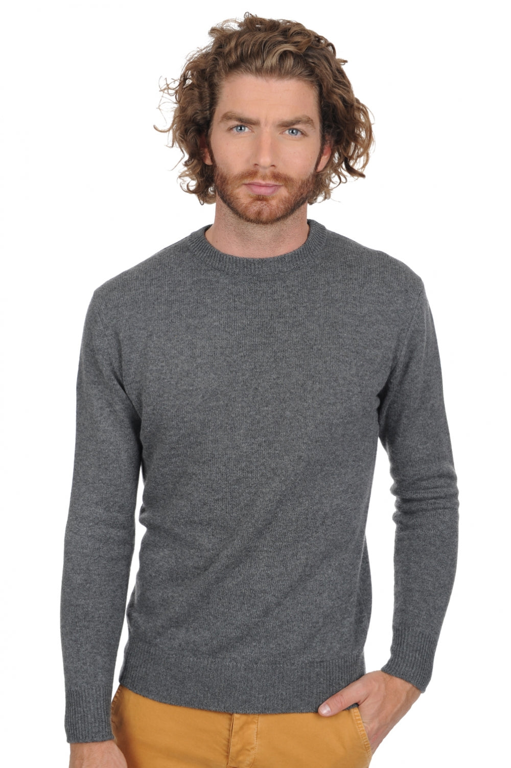 Nestor 4F Premium Kaschmirpullover Herren - premium graphite - Mahogany