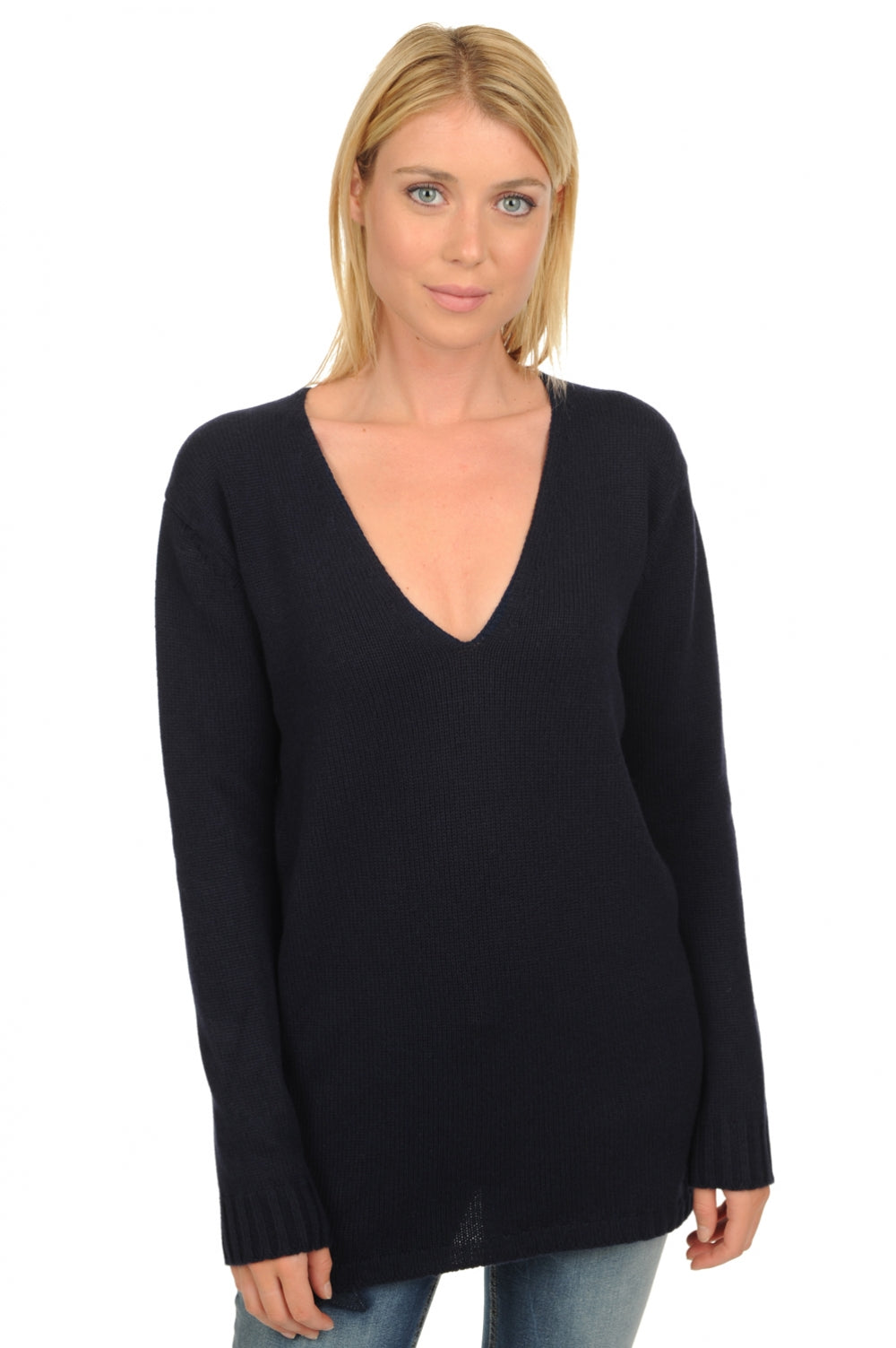 Vanessa Premium Kaschmirpullover Damen - premium navy - Mahogany