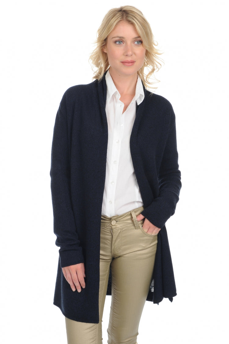 Kaschmirjacke, 100 % Kaschmir, Damen, ohne Kragen, gerader Schnitt, lange Ärmel, normal / 2- und 4-fädig, normales Strickgewebe, Mahogany