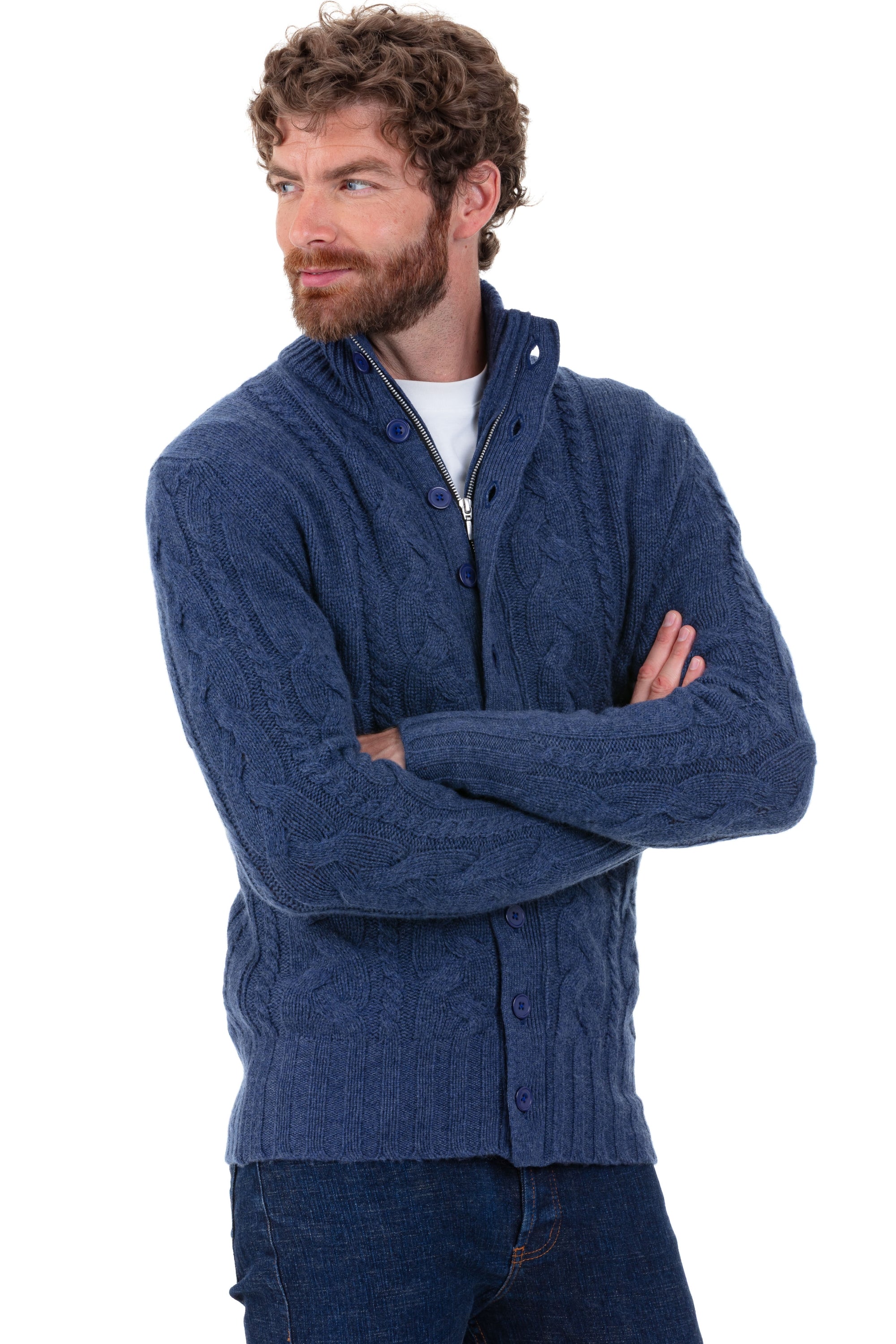 Loris aus Kaschmir für Herren - Indigo - Mahogany