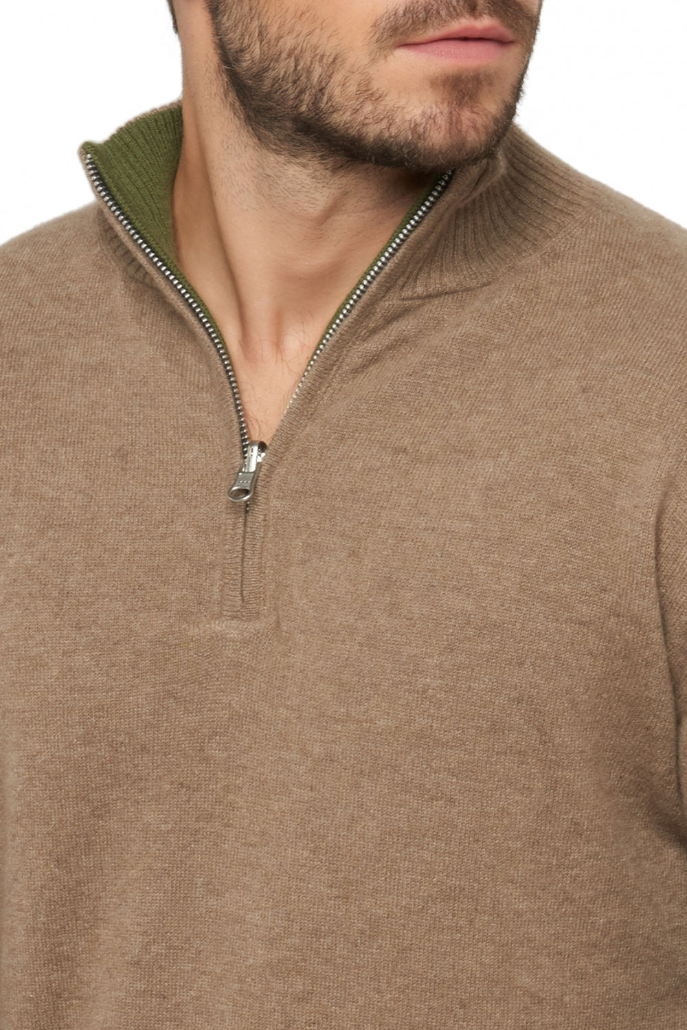 Cilio en cachemire homme - Vue 4 - kaki / natural brown chiné - Mahogany