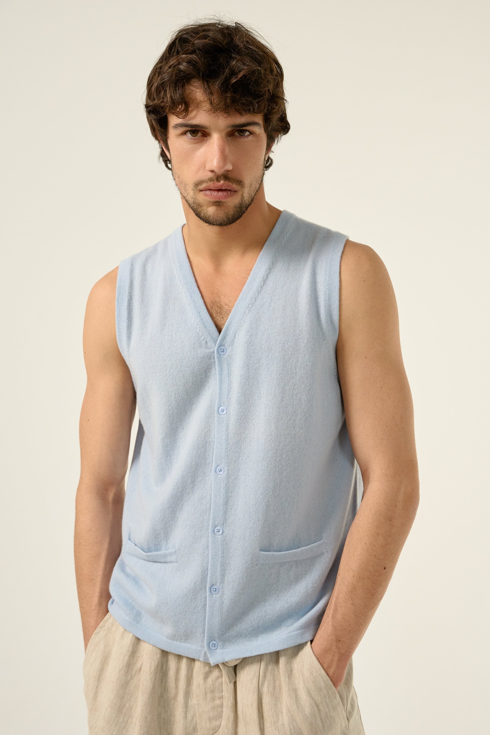 Basile Kaschmirpullover Herren - ciel - Mahogany