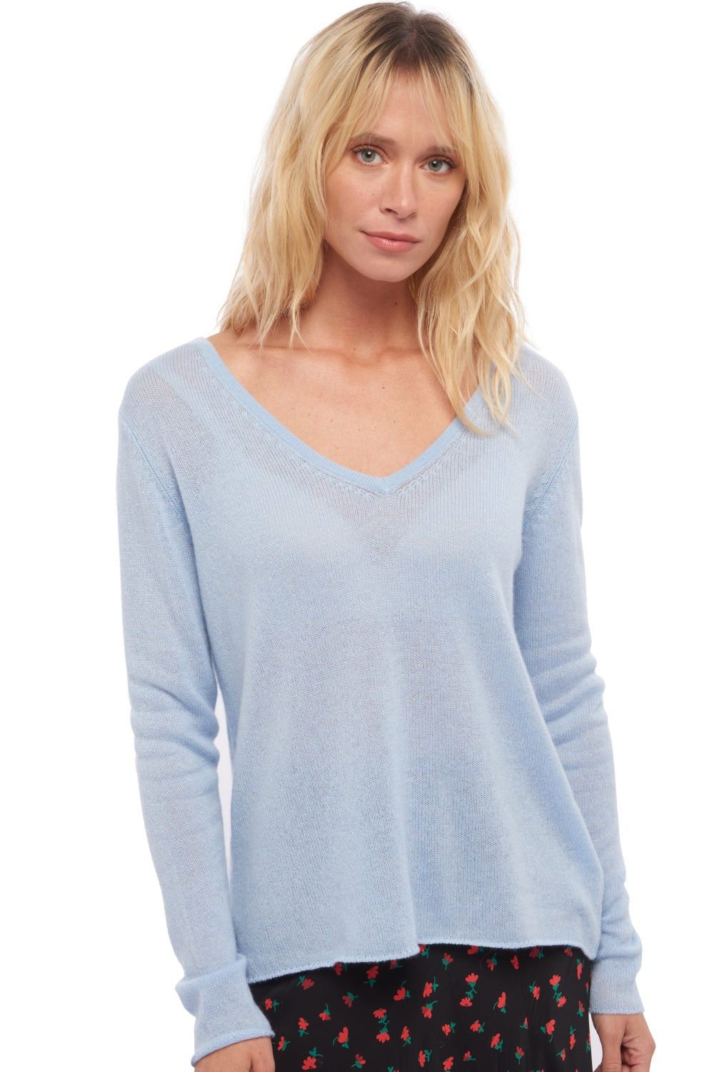 Flavie aus Kaschmir für Damen - himmelblau - Mahogany