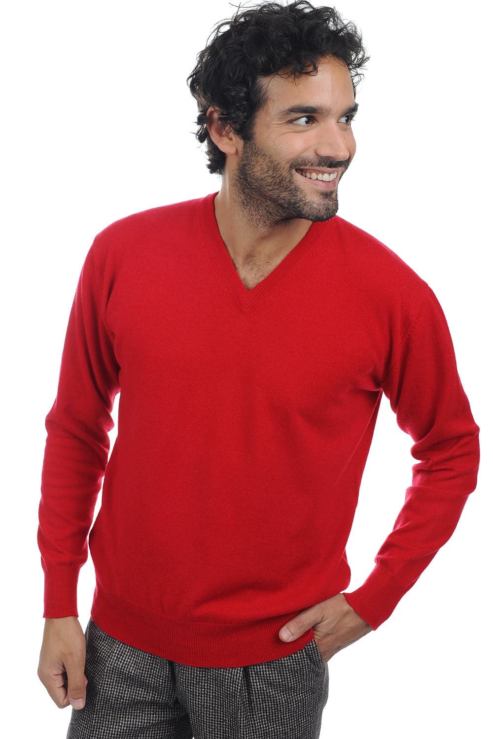 Hippolyte aus Kaschmir für Herren - Rot - Mahogany