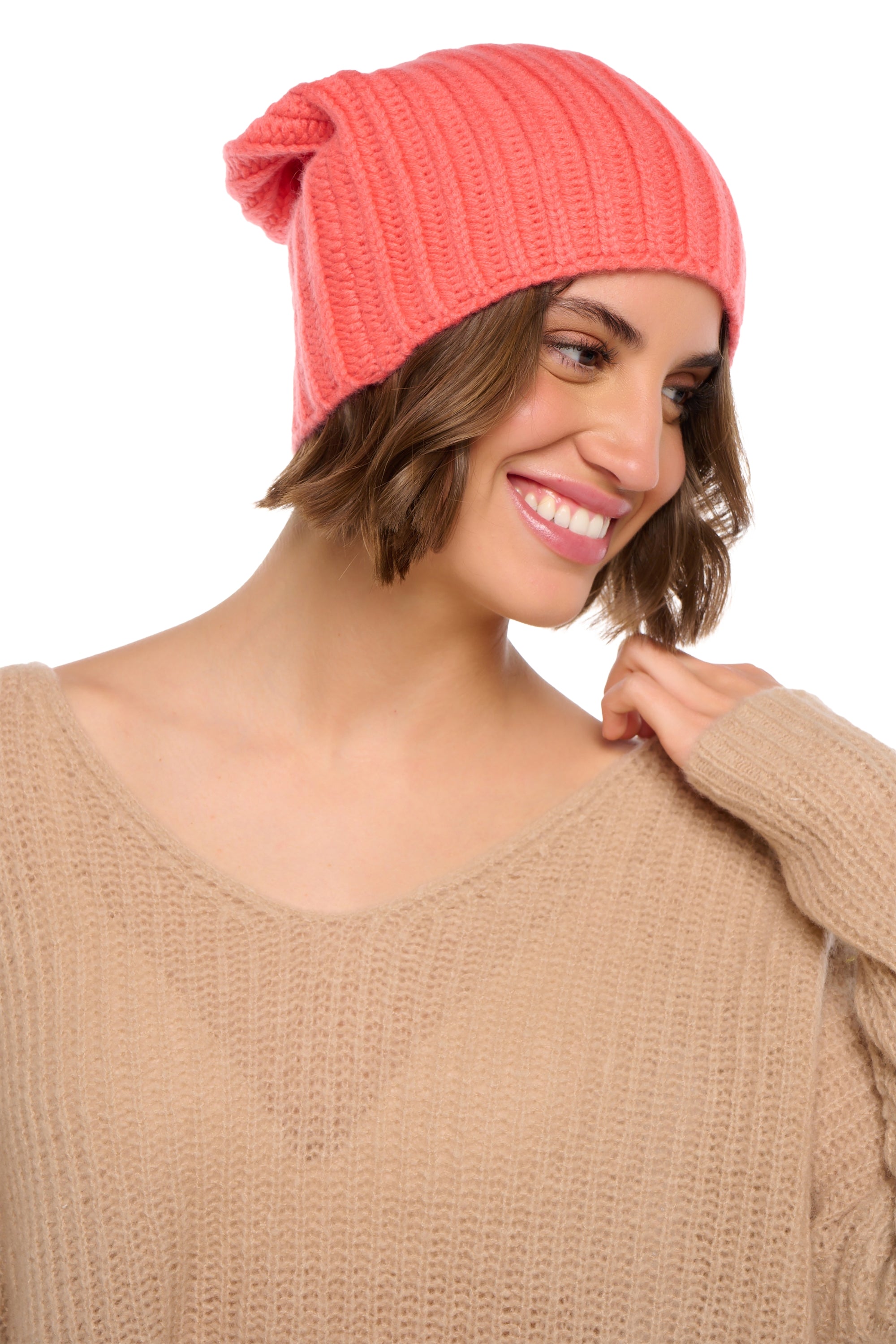 Youpie Kaschmirpullover unisex - leuchtendes Koralle - Mahogany