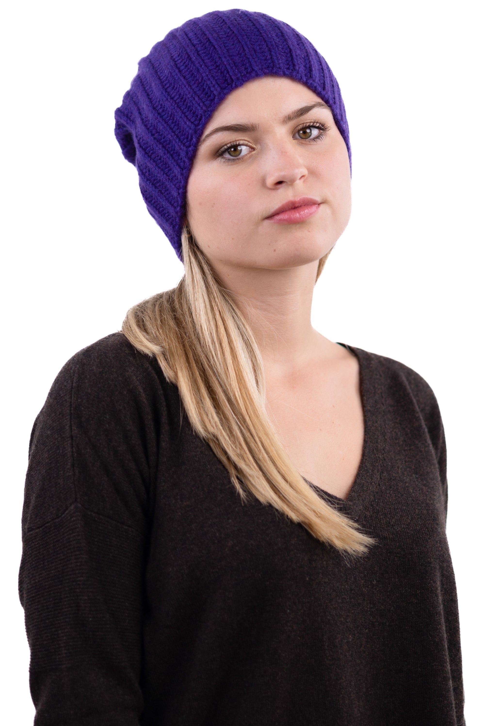 Youpie aus Kaschmir unisex – Leuchtendes Violett – Mahogany
