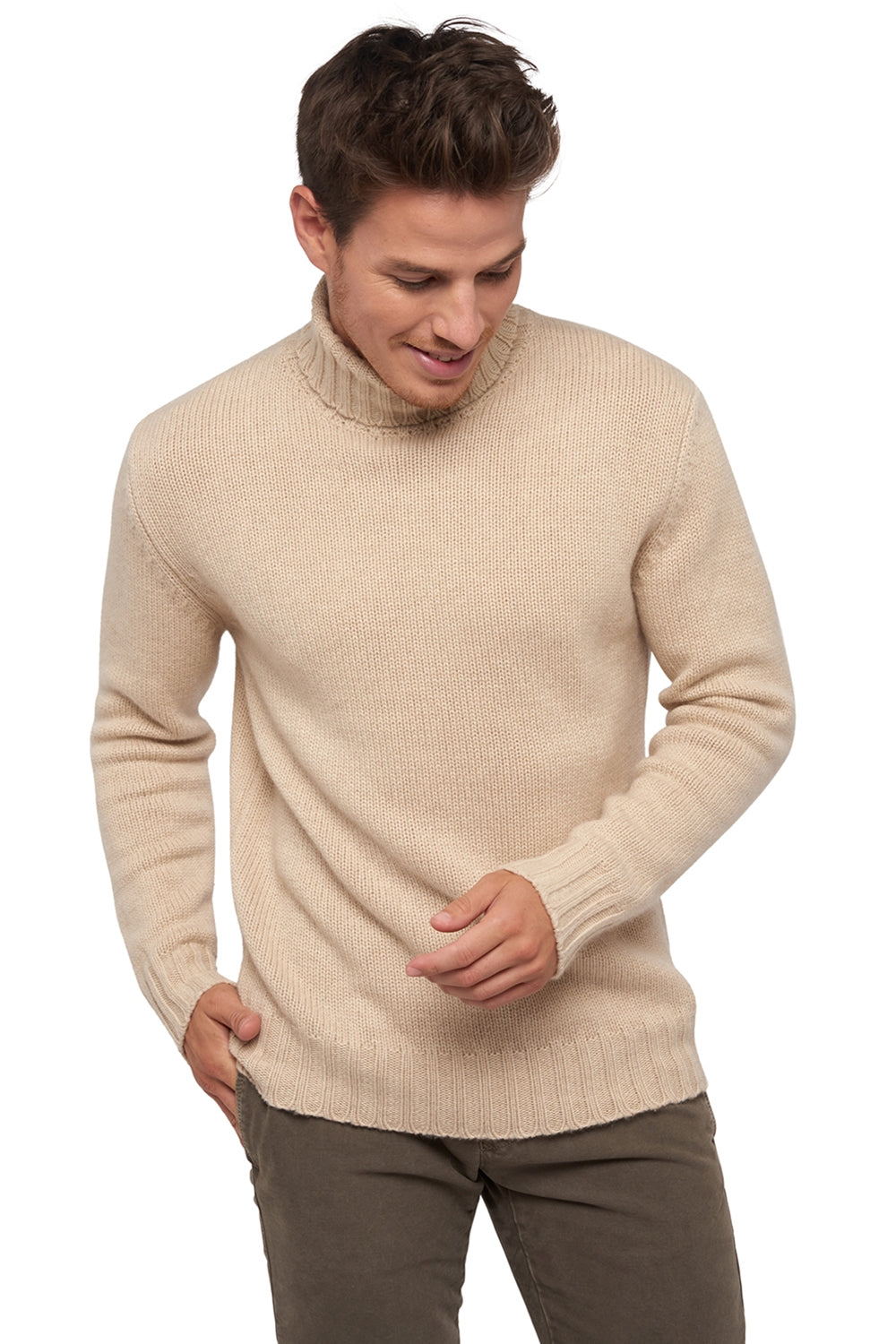 Achille aus Kaschmir für Herren - natural beige - Mahogany